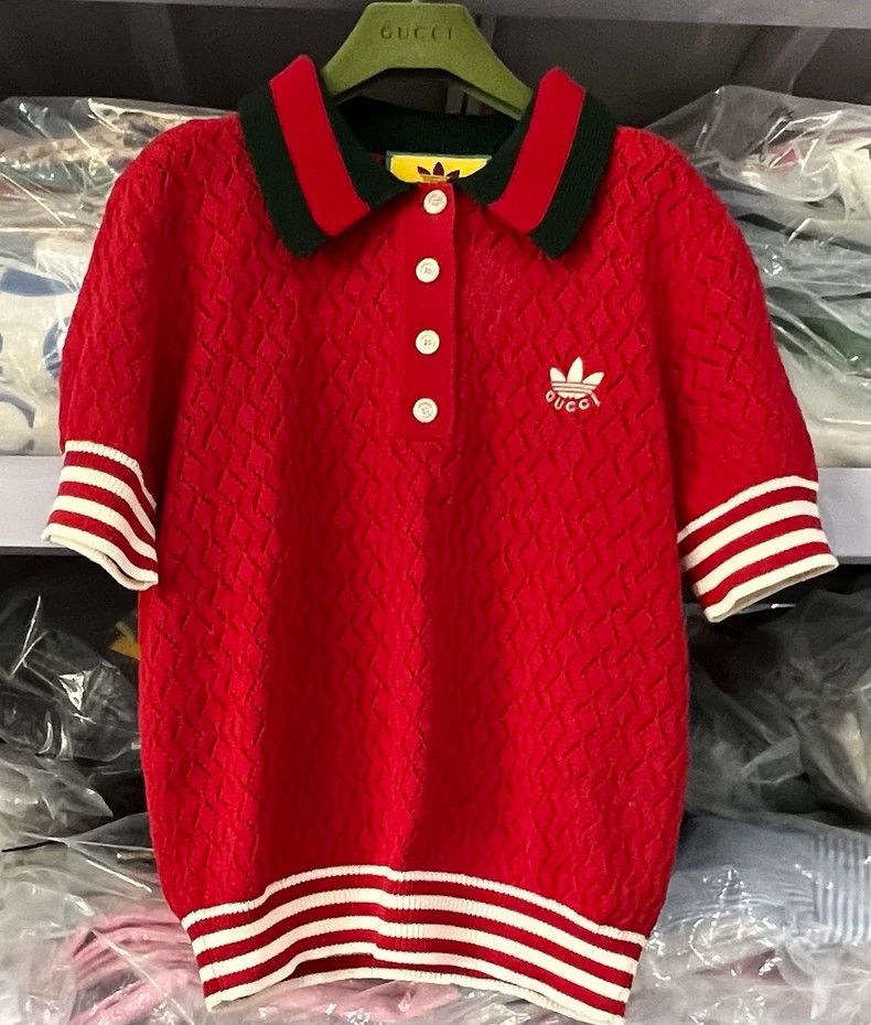 Gucci Gucci Adidas Adidas co-branded red cotton polo short-sleeve Size XS / US 0-2 / IT 36-38 - 1 Thumbnail