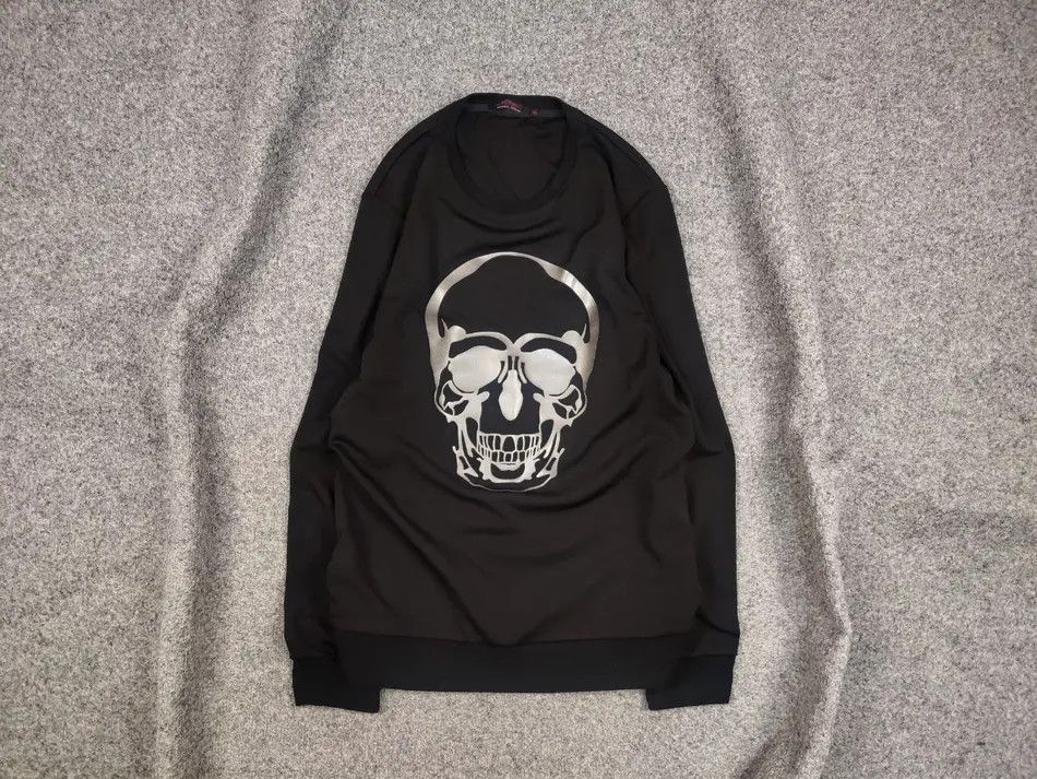 Ed Hardy × Vintage Vintage Ed Hardy los Angeles Black Skeleton Logo Sweatshirt Size US XL / EU 56 / 4 - 1 Thumbnail