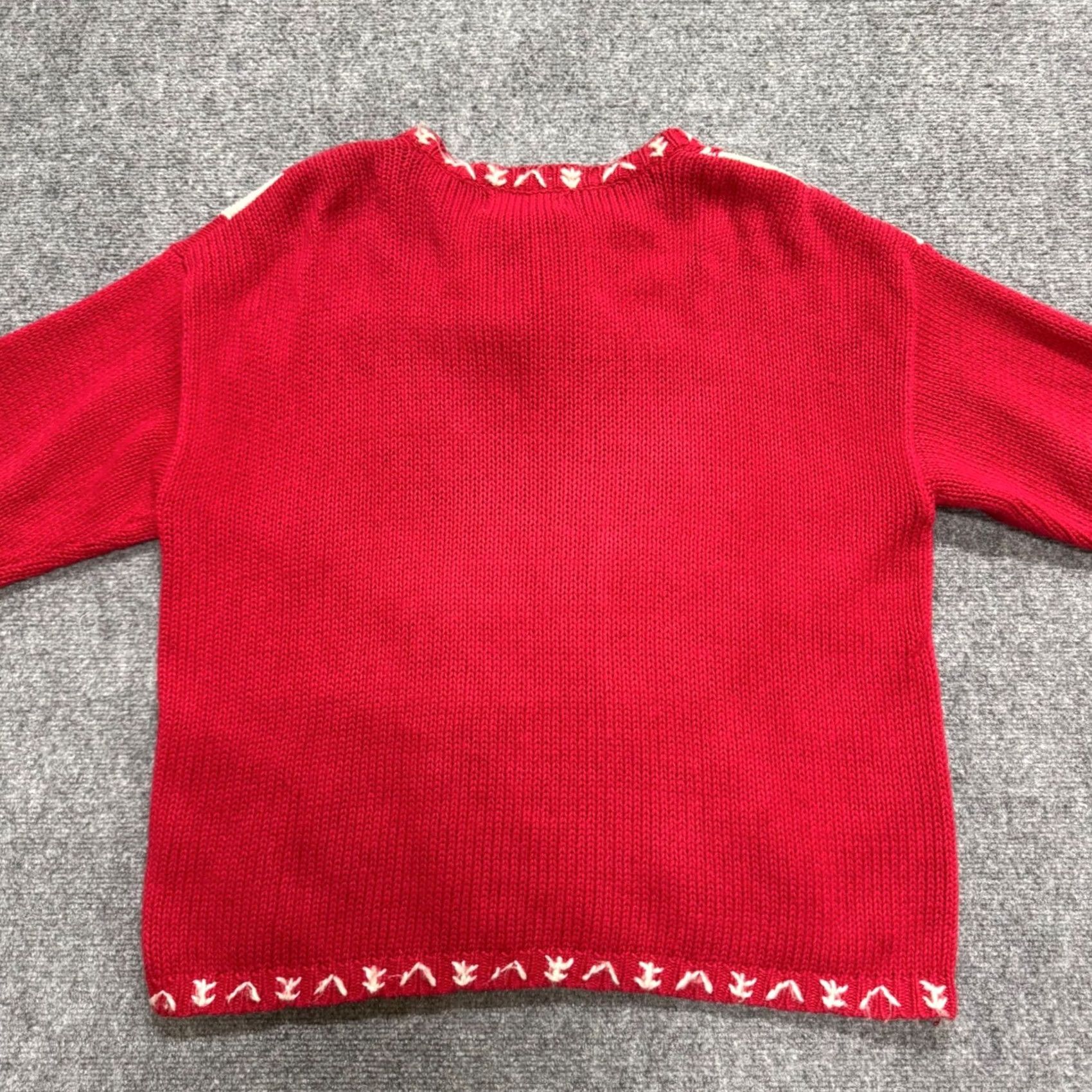 Vintage VINTAGE Heirloom Collectibles Red Snowflake Zip Up Sweater Cardigan Pom Pom Womens Large Size L / US 10 / IT 46 - 6 Thumbnail