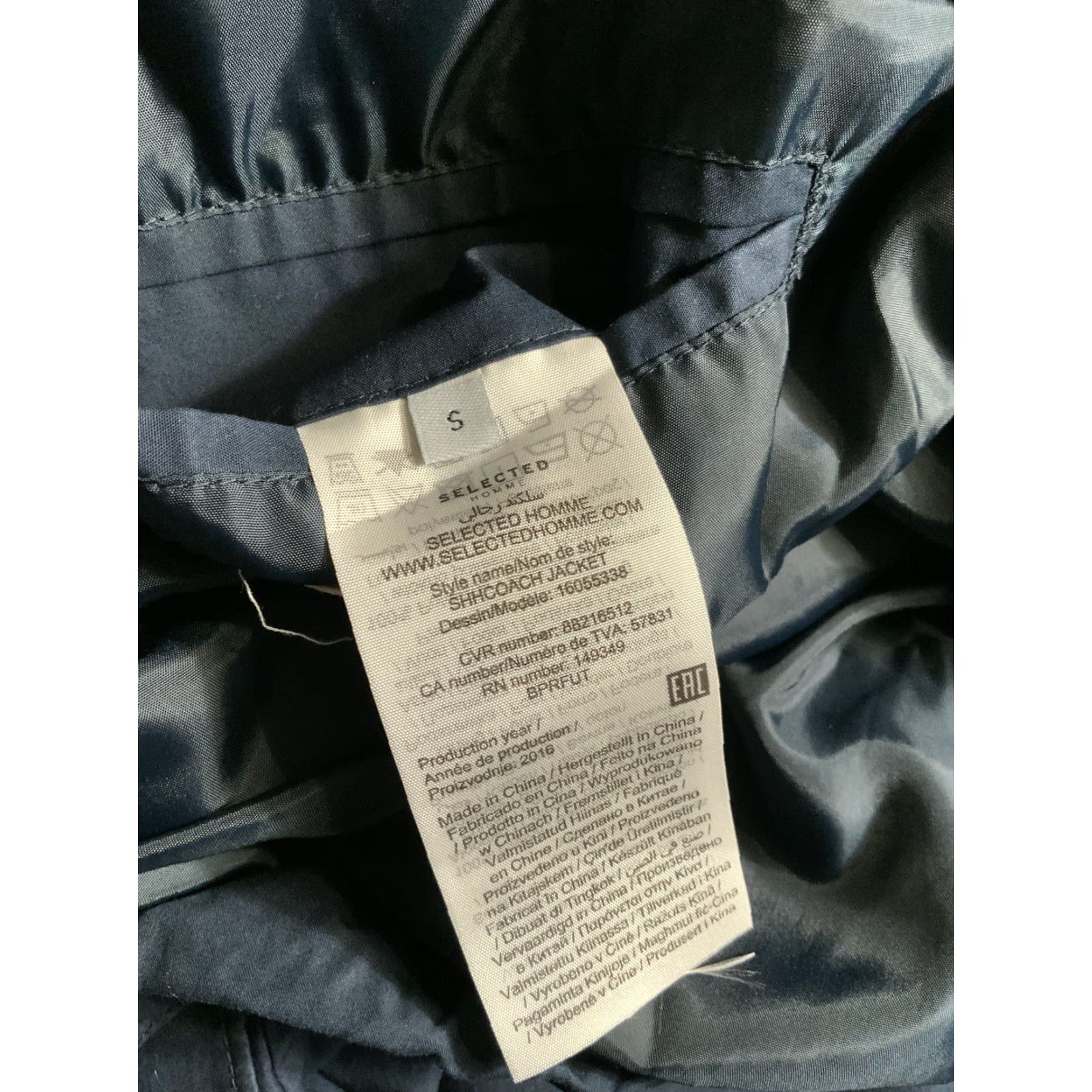 Selected Homme Selected Homme Heritage Windbreaker Jacket S Navy Water Repellent 2016 Coat/Coat? Size US S / EU 44-46 / 1 - 7 Thumbnail