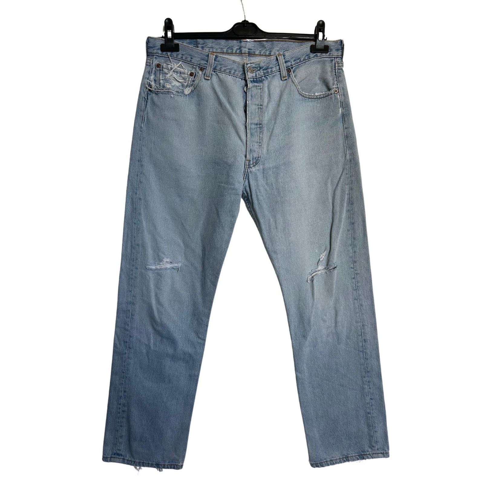 Levi's Levi's 501 W36 L30 USA Made 90s Light Wash Raw Hem Archive Size US 36 / EU 52 - 3 Thumbnail