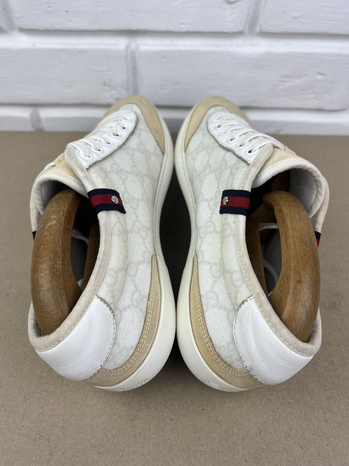 Gucci GUCCI Sneakers Suede Shoes GG Monogram Supreme Canvas White Size US 7.5 / EU 40-41 - 12 Thumbnail