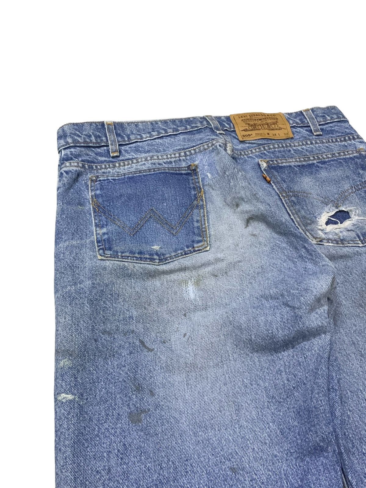 Levi's × Vintage Vintage Levis 505 Distressed Dirty Denim Pants Size US 34 / EU 50 - 12 Thumbnail