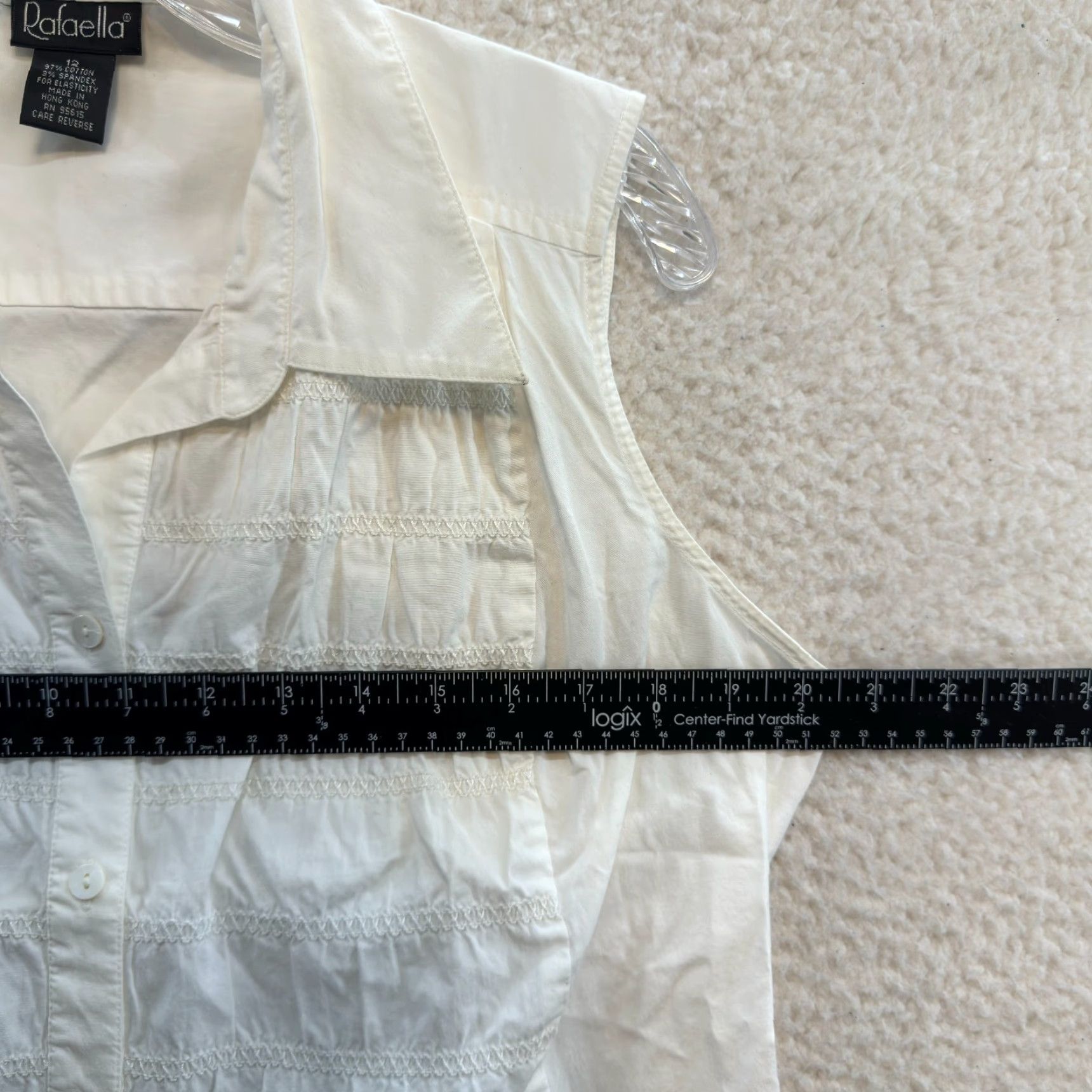 Vintage VINTAGE Y2K Top Button Blouse White 12 Large XL Corpcore Office Fairy Whimsigoth Shirt Mens Womens Girls Boys Size XL / US 12-14 / IT 48-50 - 4 Thumbnail
