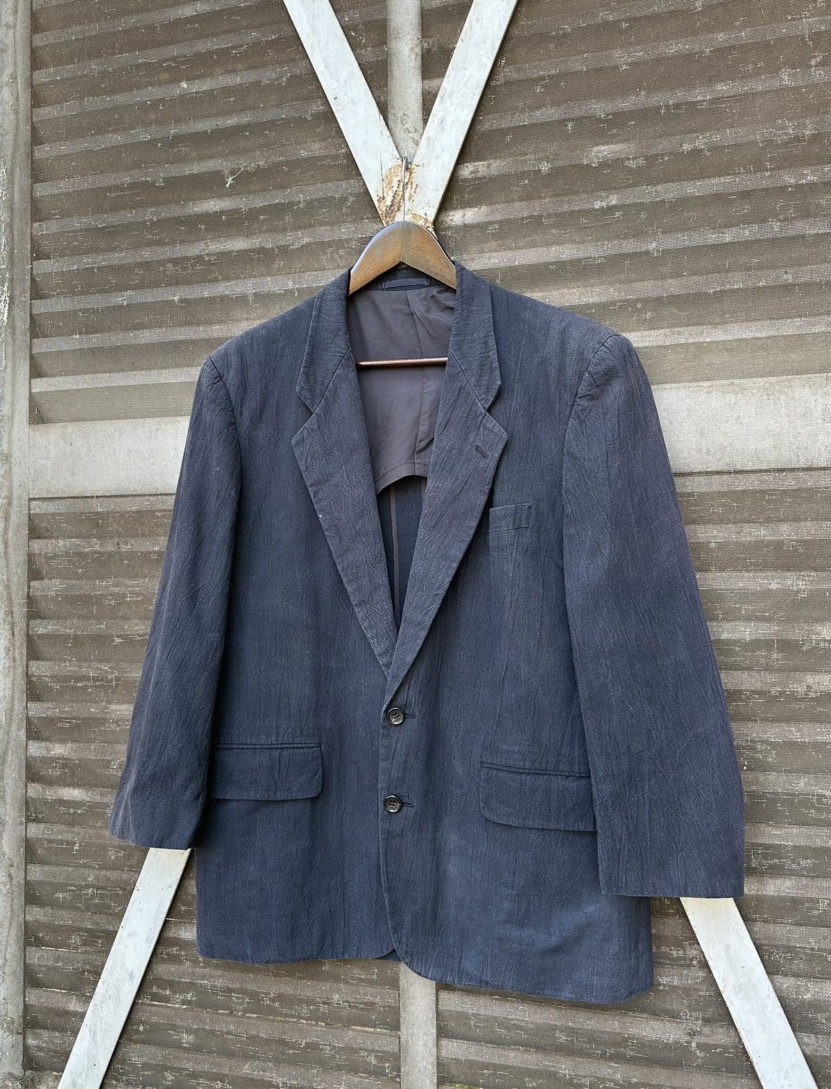 Comme des Garcons **grail**Vintage Comme Des Garcons Homme Faded Linen Jacket Size US S / EU 44-46 / 1 - 4 Thumbnail