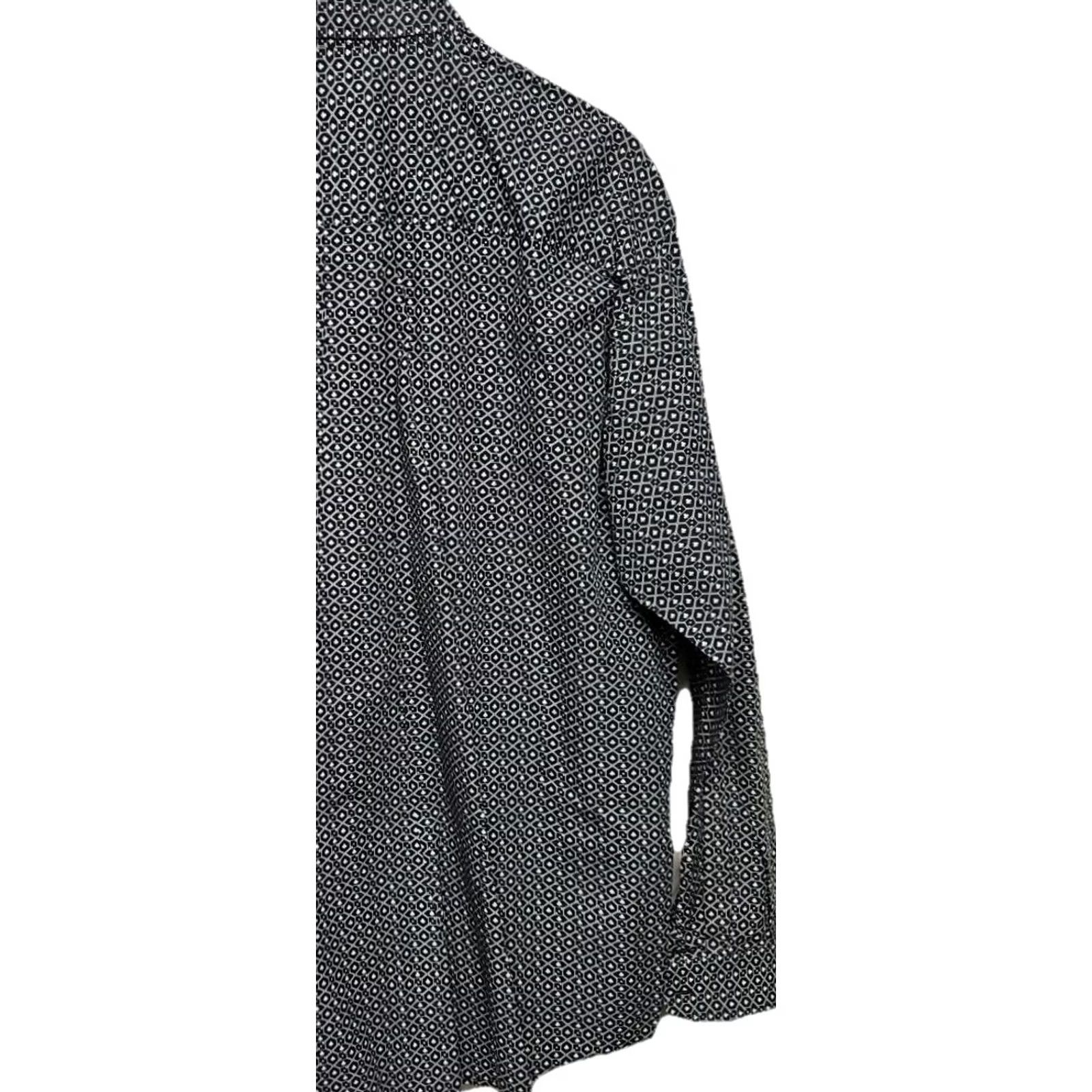 Vintage Cinch XL Men’s Western Button-Down Shirt Black White Geometric Long Sleeve Modern Classic Western Theme Shirt Mens Regular Fit with Pockets Size US XL / EU 56 / 4 - 7 Thumbnail