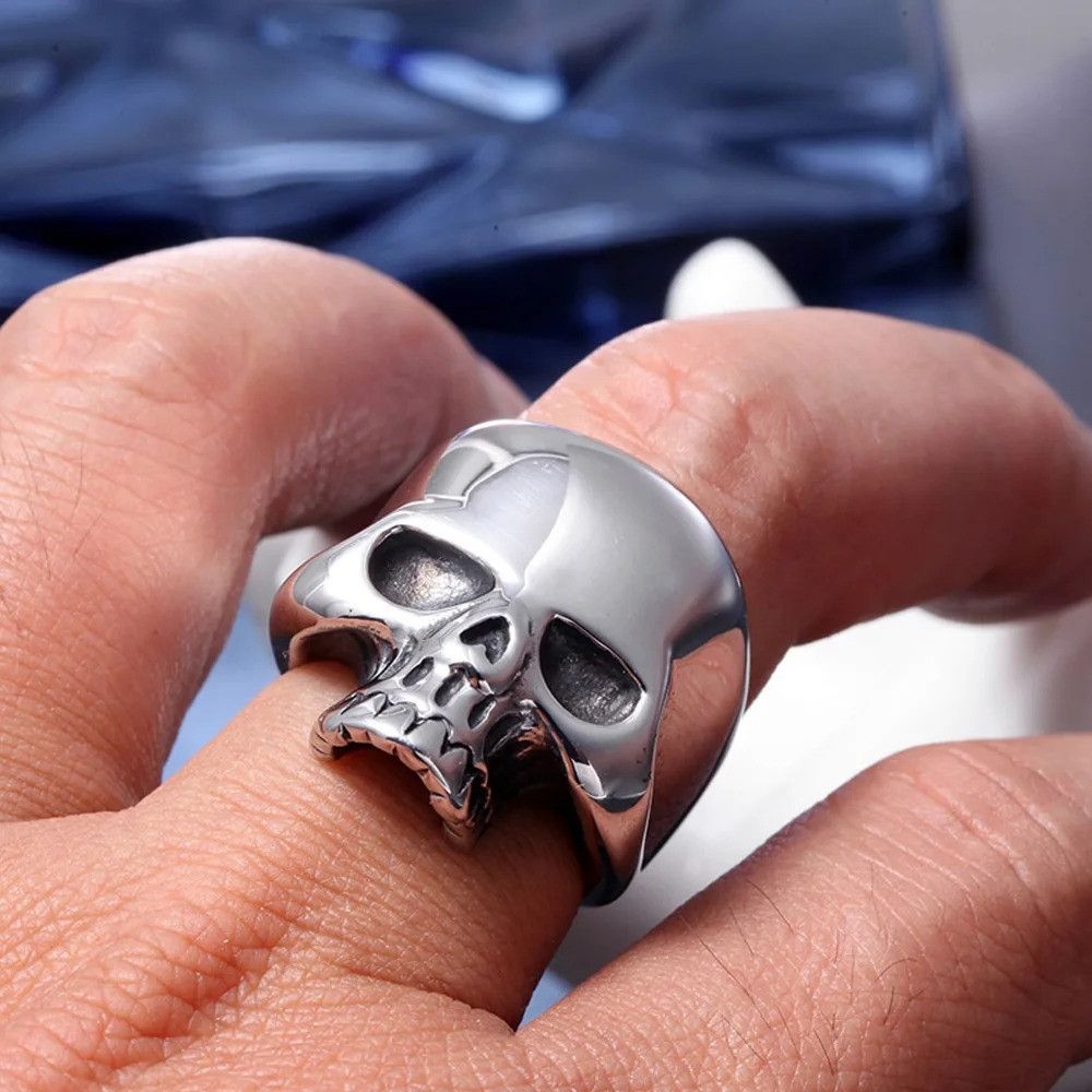 Vintage Gothic Skull Ring for Men Size ONE SIZE - 1 Thumbnail