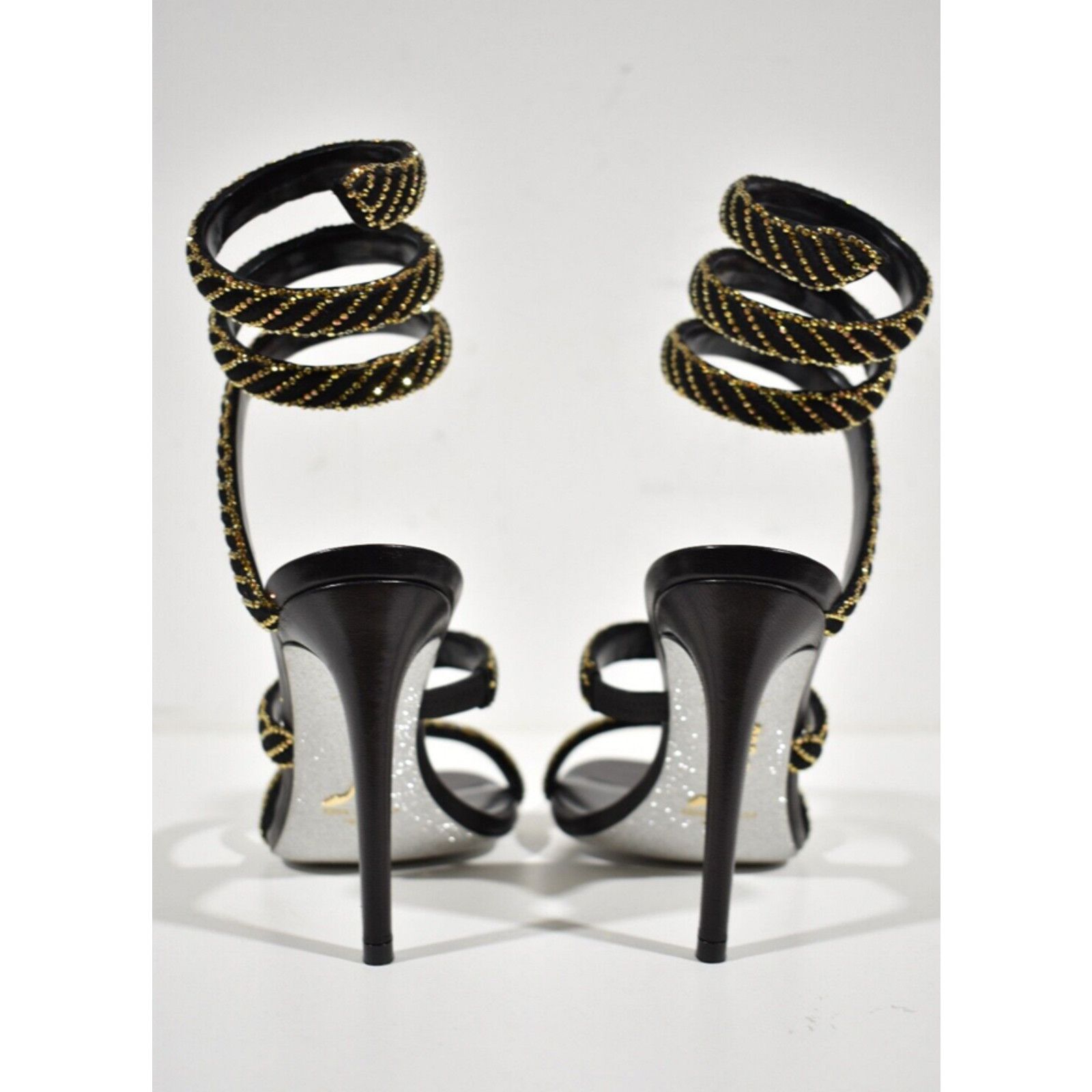 Rene Caovilla Cleo Sunshine Crystal Ankle Wrap Strap Sandal Heel Pump 37.5 Size US 7.5 / IT 37.5 - 11 Thumbnail
