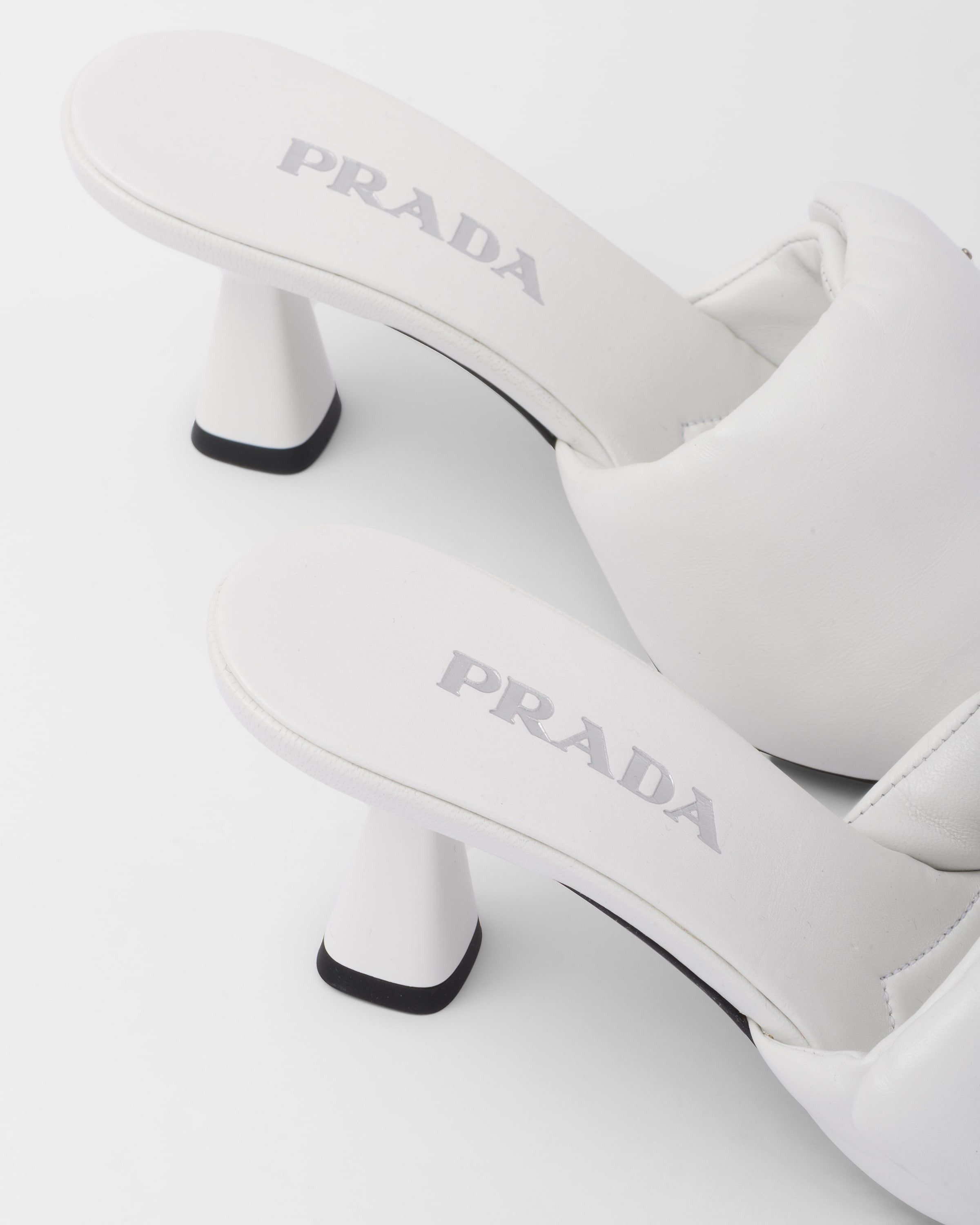 Prada oc11z0625 Soft Padded Nappa Sandals in White Size US 9 / IT 39 - 7 Thumbnail