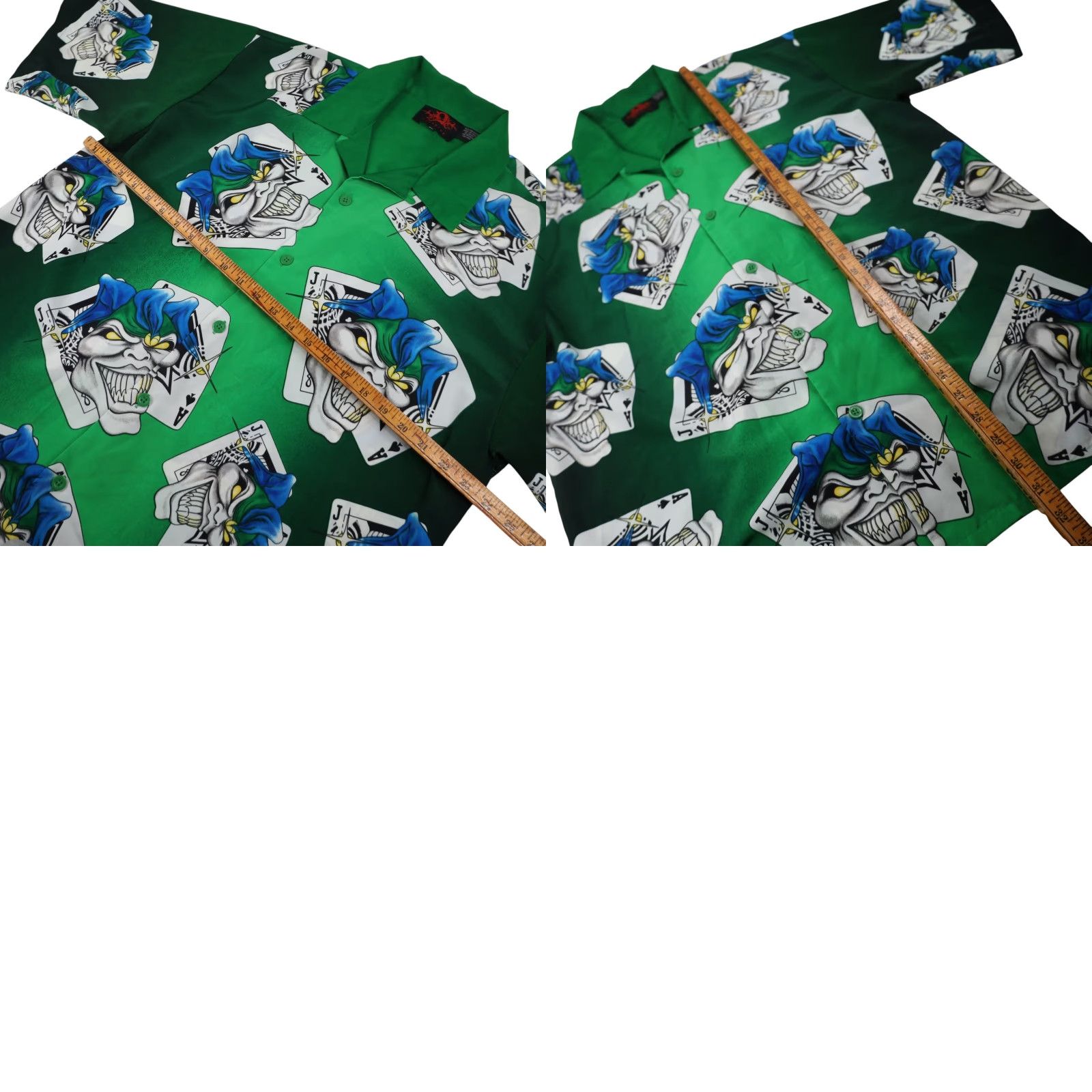 Vintage VINTAGE Y2K DC Clothing Polyester Joker Card Button Up Shirt Mens XL Green Short Sleeve Button Up Shirt Size US XL / EU 56 / 4 - 8 Thumbnail