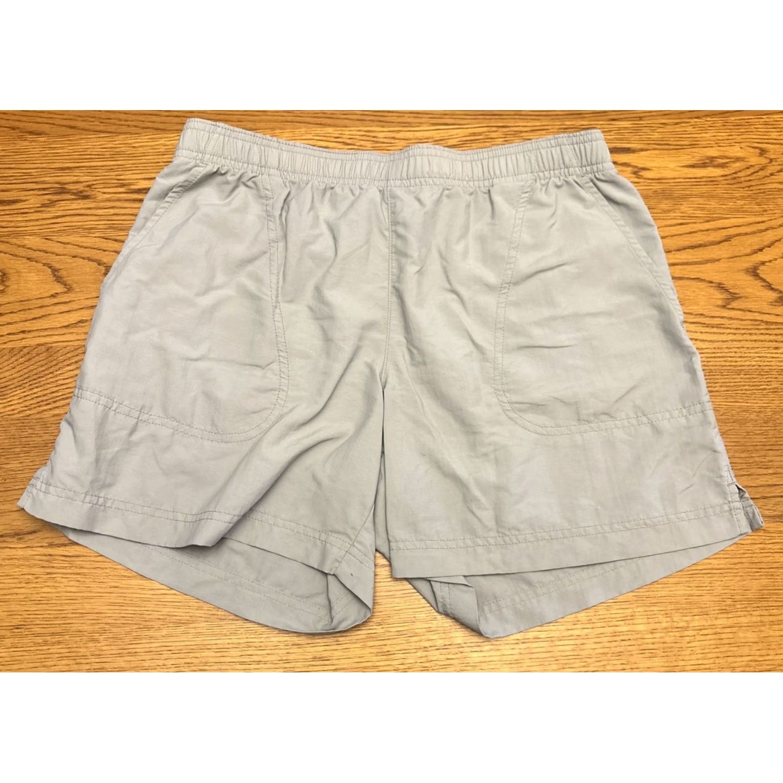 Vintage Columbia Women's Shorts Gray 5" Inseam Elastic Waist Pockets athletic Gym Running Cross Training NA Size 28" / US 6 / IT 42 - 2 Thumbnail