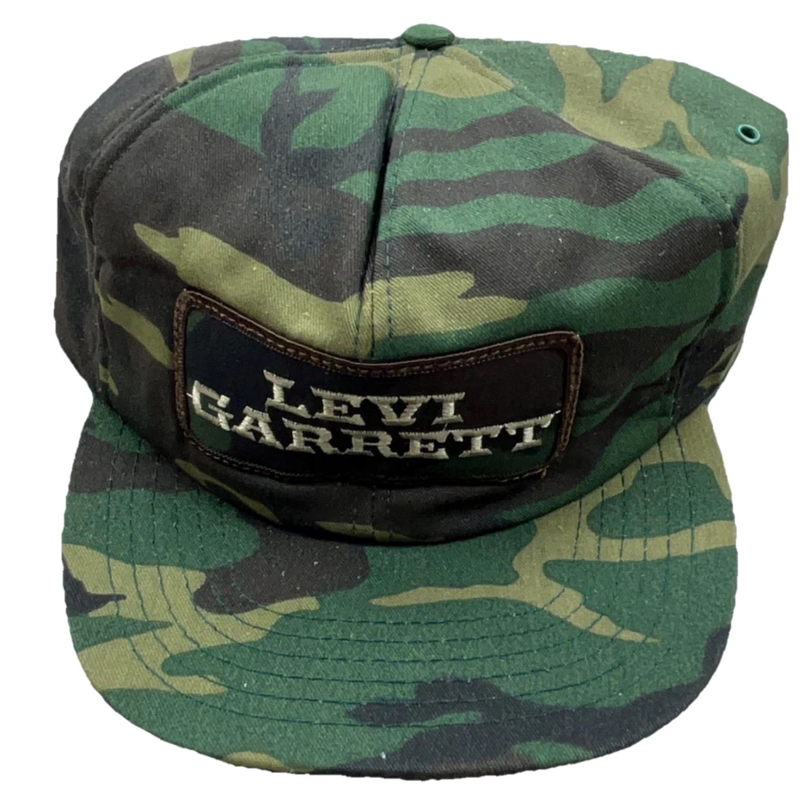 Vintage VINTAGE Levi Garrett Trucker Hat Cap Snap Back Green Camo 80s Baseball Dad Style Adjustable Mens USA Size ONE SIZE - 2 Thumbnail