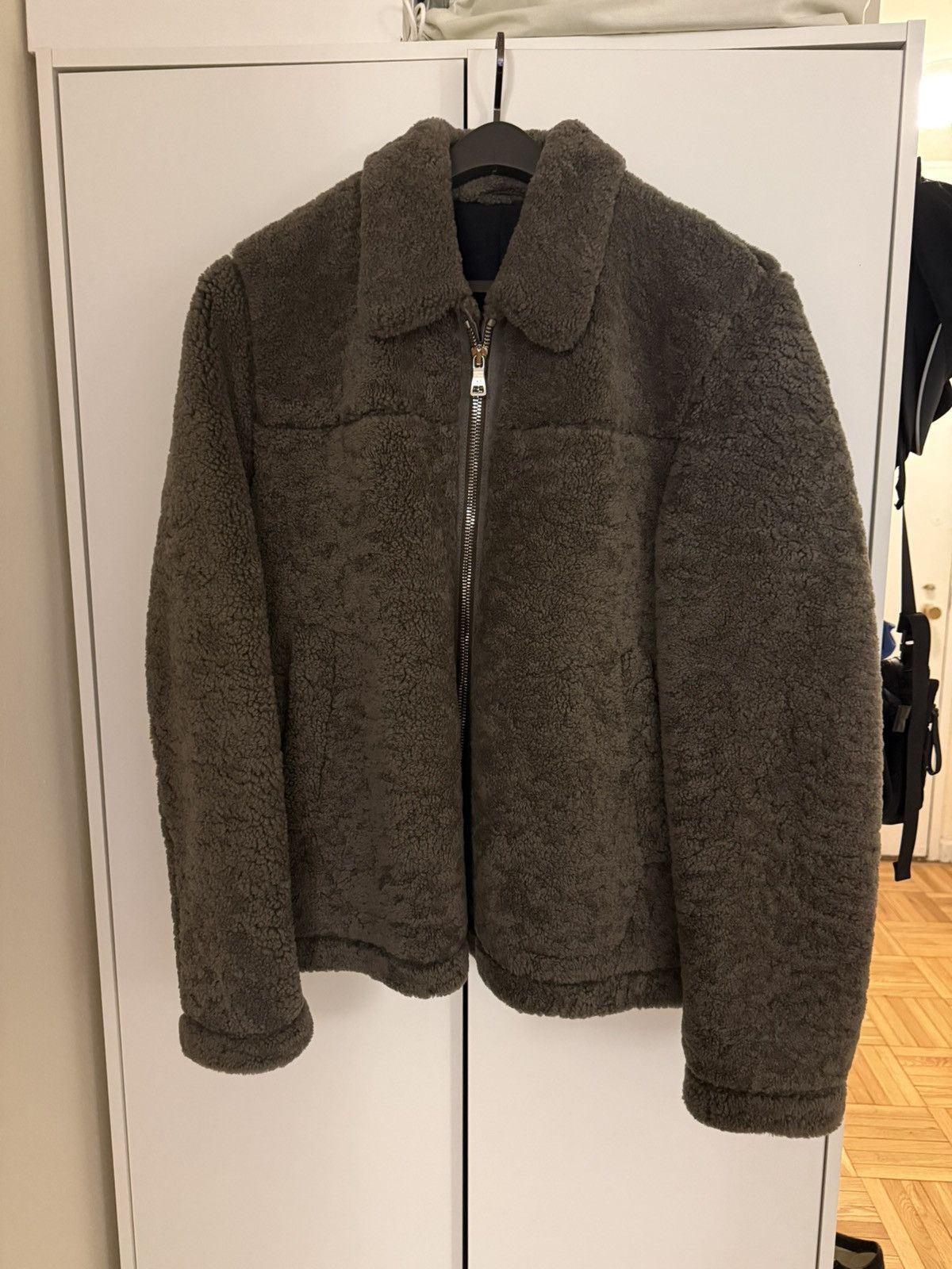 Mr P. KHAKI GREEN REAL SHEARLING JACKET Size US M / EU 48-50 / 2 - 1 Thumbnail