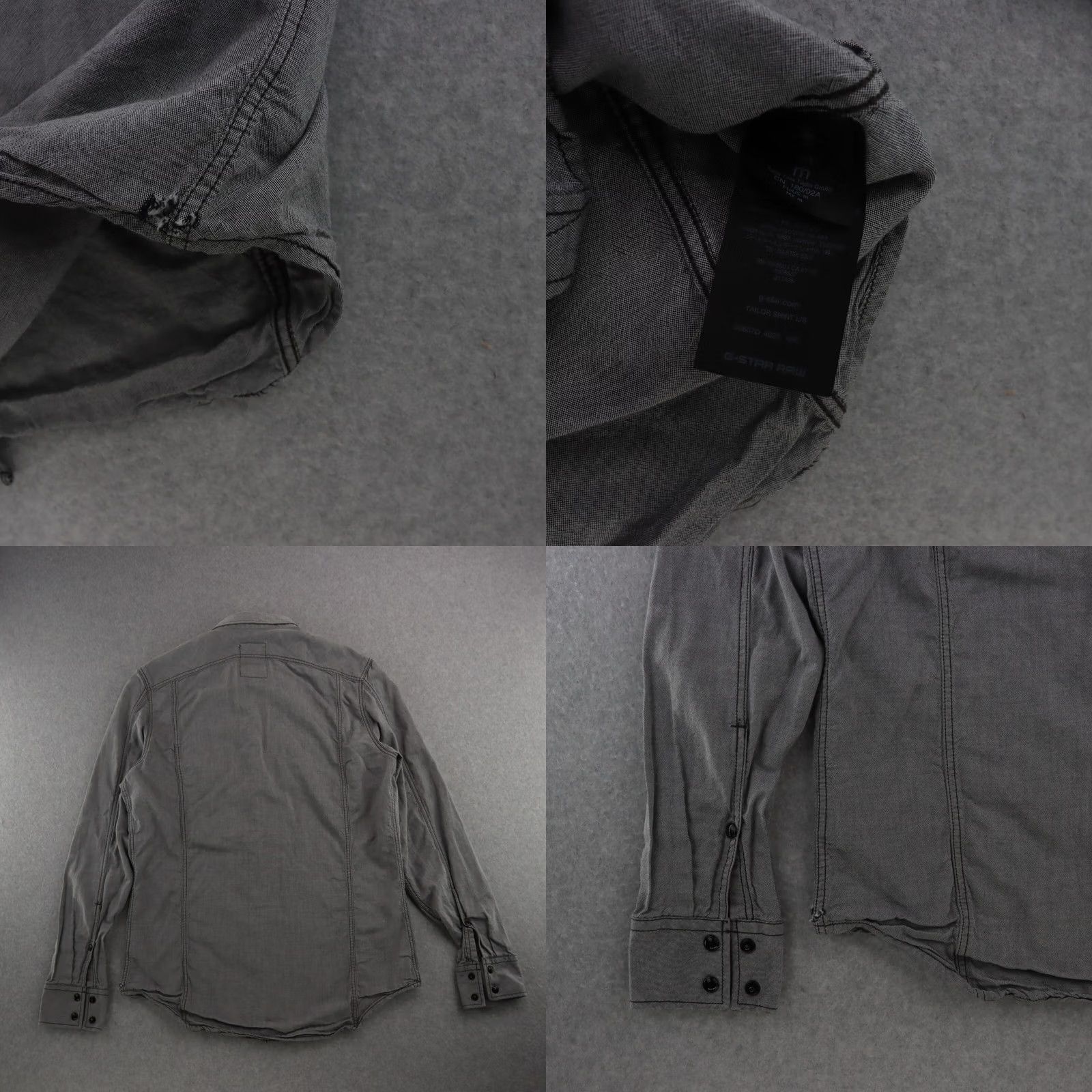 G-Star G-star RAW Tailor Shirt MENS Medium Gray Lightweight Button-Up Long Sleeve Size US M / EU 48-50 / 2 - 8 Thumbnail
