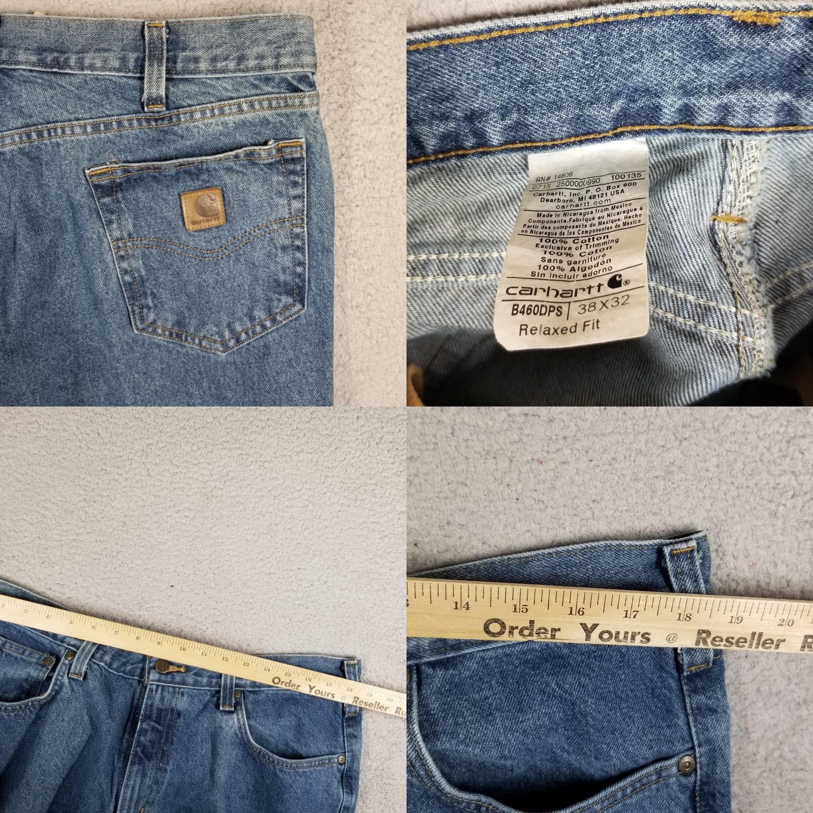 Carhartt Carhartt Jeans Mens 38x32 Blue Relaxed Fit Denim Workwear Five Pocket B460DPS Size US 38 / EU 54 - 8 Thumbnail