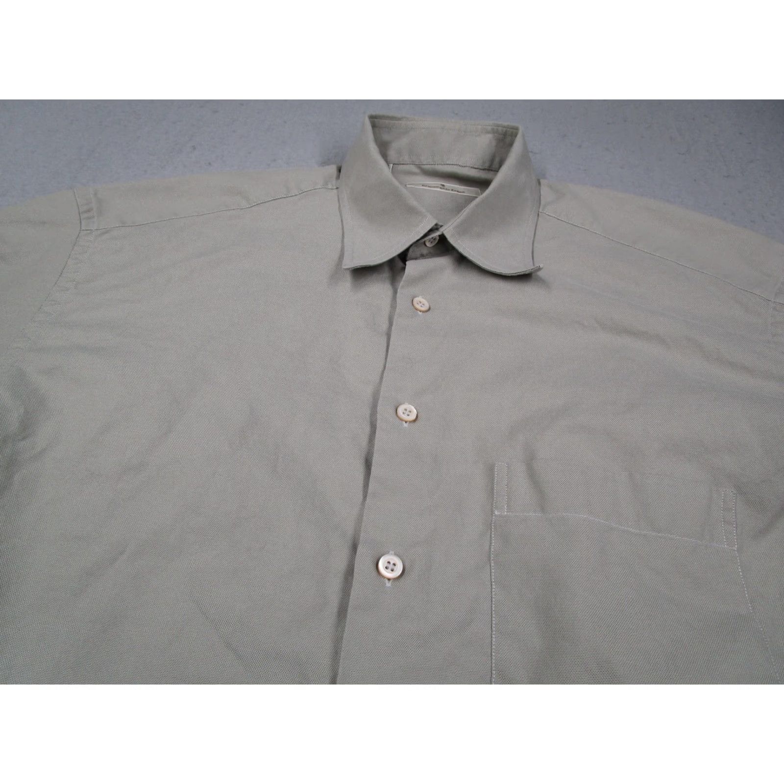 Ermenegildo Zegna Ermenegildo Zegna Shirt Mens 16.5 Gray 42 Cotton Dress Button Front Long Sleeve Size 42R - 2 Thumbnail