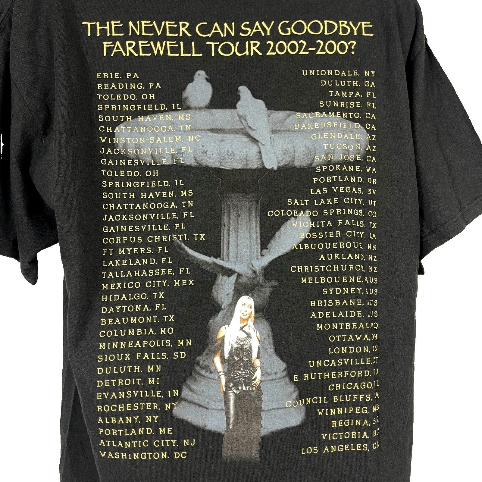 Other Cher Farewell Tour Vtg Mens Concert T-Shirt size XL 2002-0? Size US XL / EU 56 / 4 - 5 Thumbnail