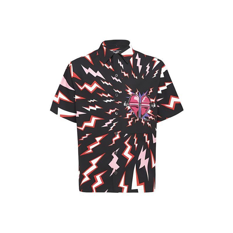 Prada Prada Lightning Print Short Sleeve Shirt-2506 Size US M / EU 48-50 / 2 - 1 Thumbnail