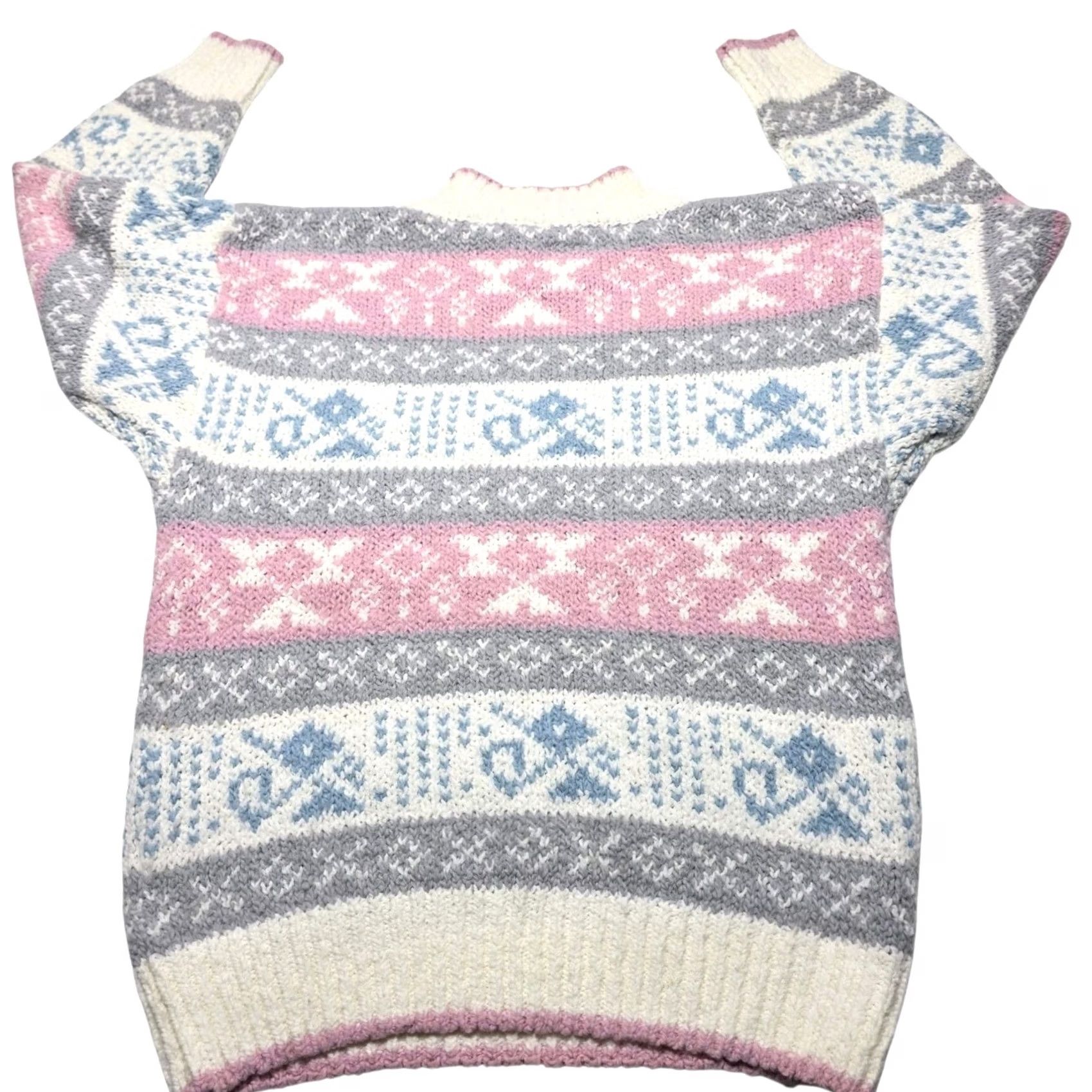 Vintage VINTAGE Knitted Mock Sweater Women's Medium 80s Geometric Acrylic Pullover Size M / US 6-8 / IT 42-44 - 2 Thumbnail