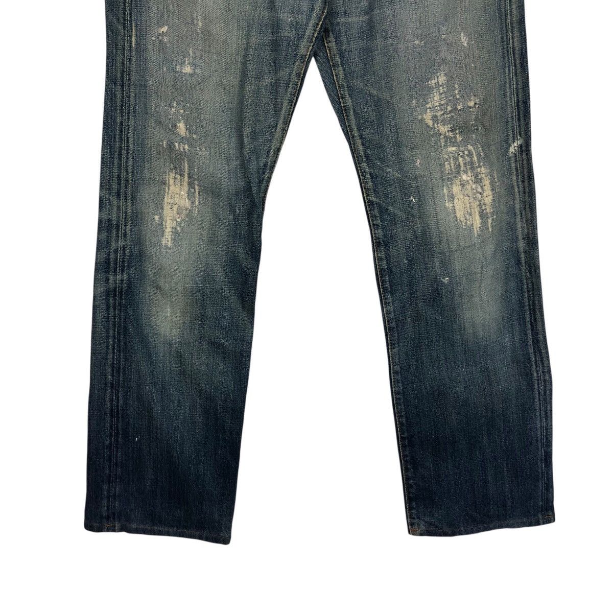 OMNIGOD Omnigod Japanese Selvedge Distressed Faded Indigo Denim Rare Size US 32 / EU 48 - 6 Thumbnail