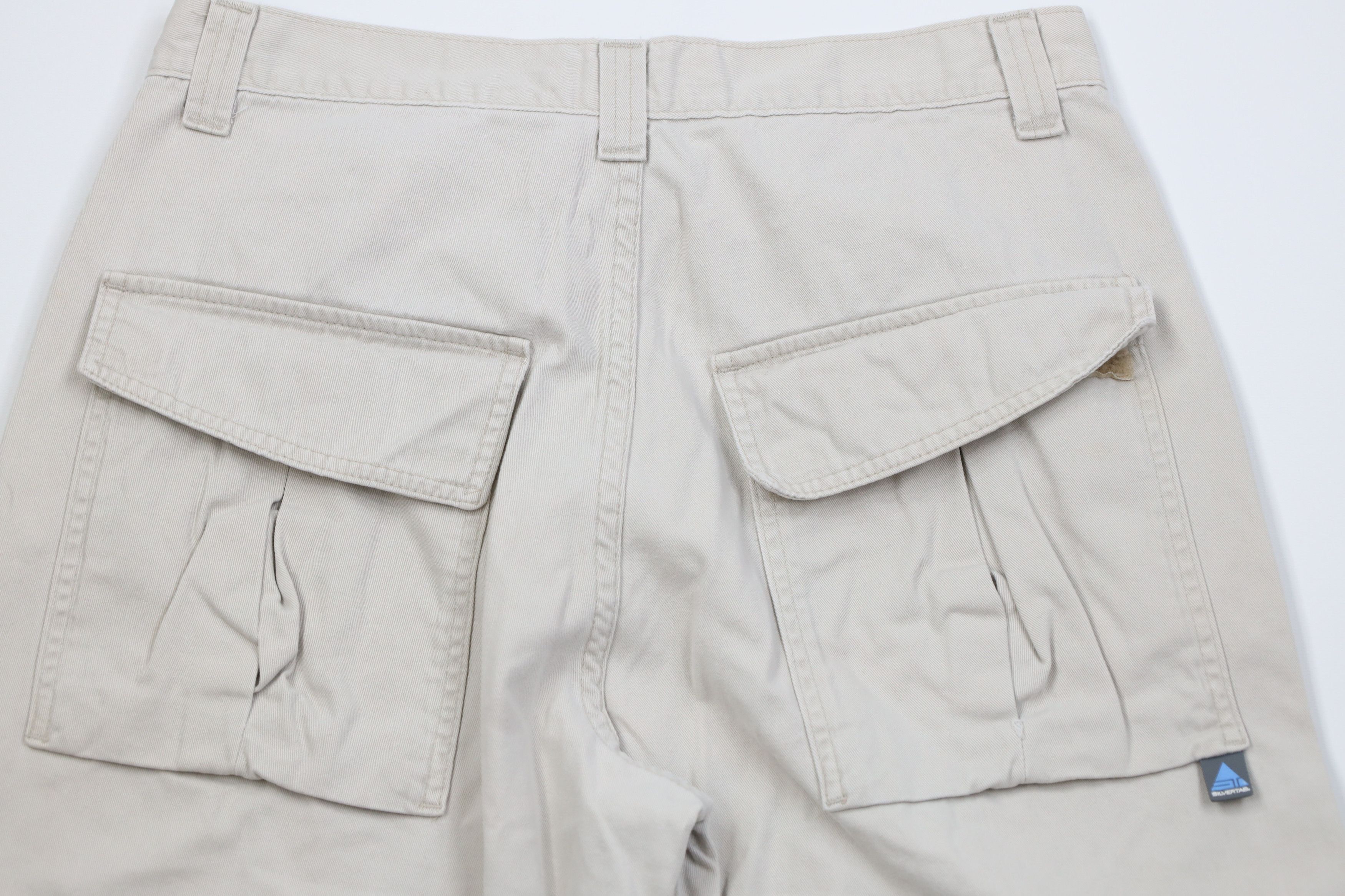 Levi's Vintage Y2K 2001 Levis Silvertab Wide Leg Cargo Pants Beige Size US 32 / EU 48 - 13 Thumbnail