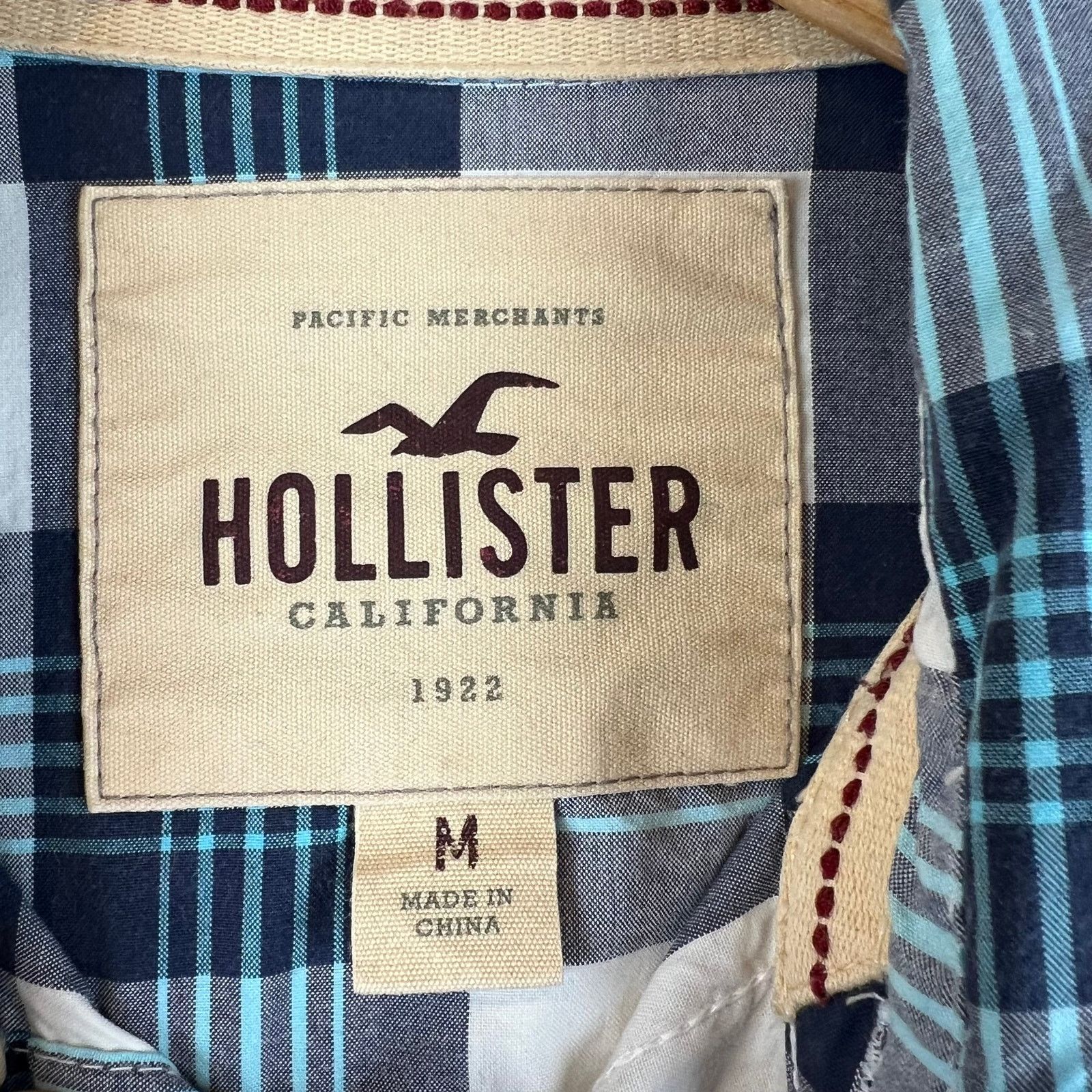 Hollister Hollister Western Shirt Mens M Blue White Plaid Pearl Snap Size US M / EU 48-50 / 2 - 2 Thumbnail