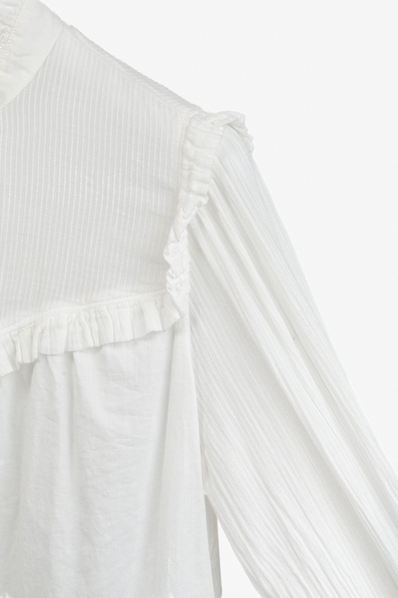 Other Raquel Allegra White Gibson Girl Frills Shirt Size L / US 10 / IT 46 - 5 Thumbnail
