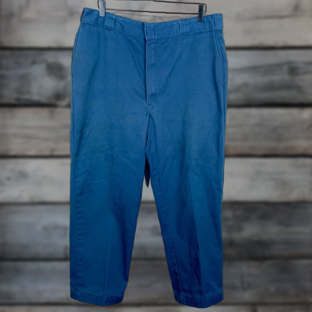Dickies VINTAGE Dickies Work Pants Mens 36 x 28 Blue Lightweight Straight Leg Chino Workwear 90s Mens Size US 36 / EU 52 - 1 Thumbnail