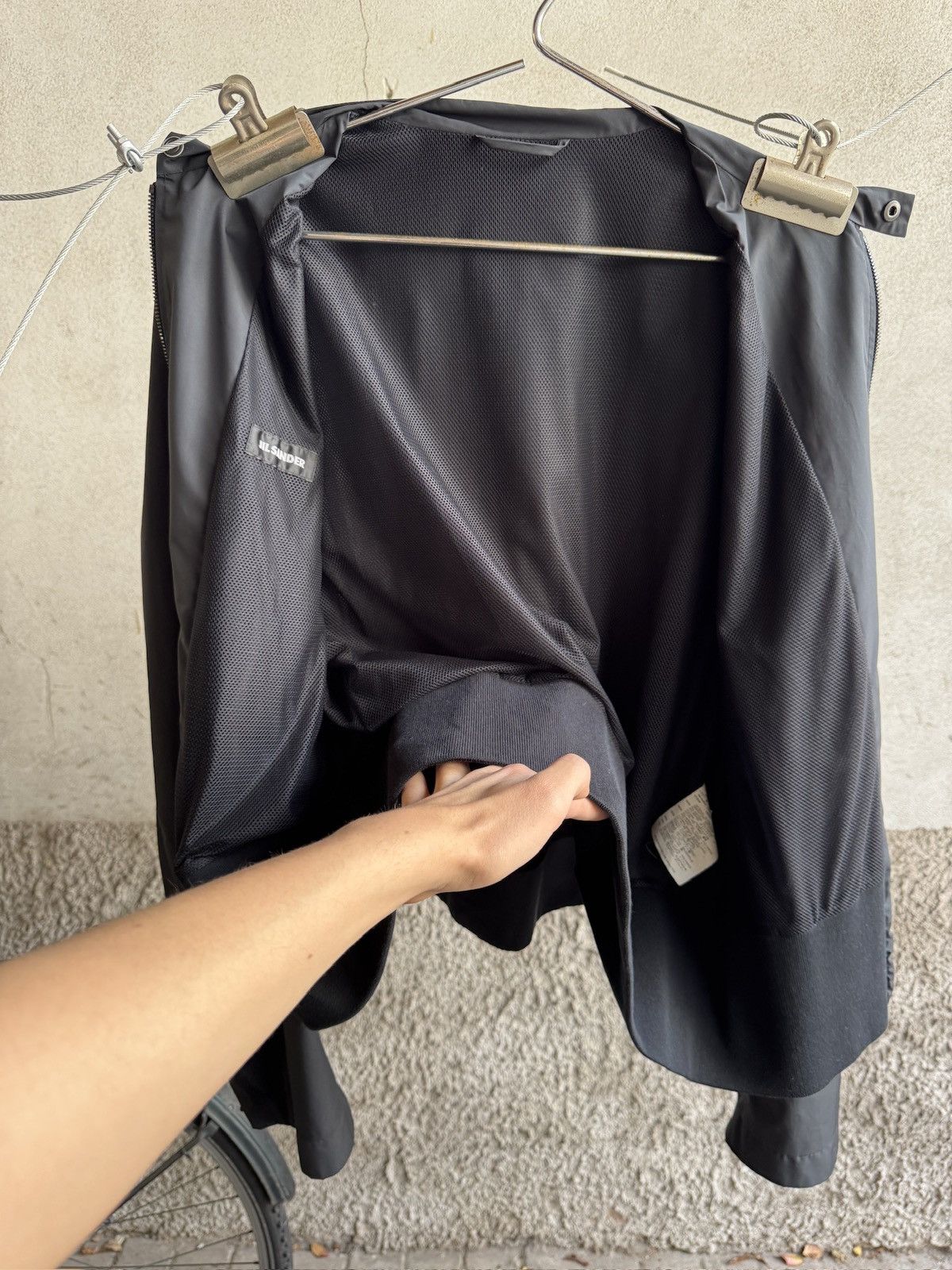 Jil Sander Double Layered Black Nylon Moto J