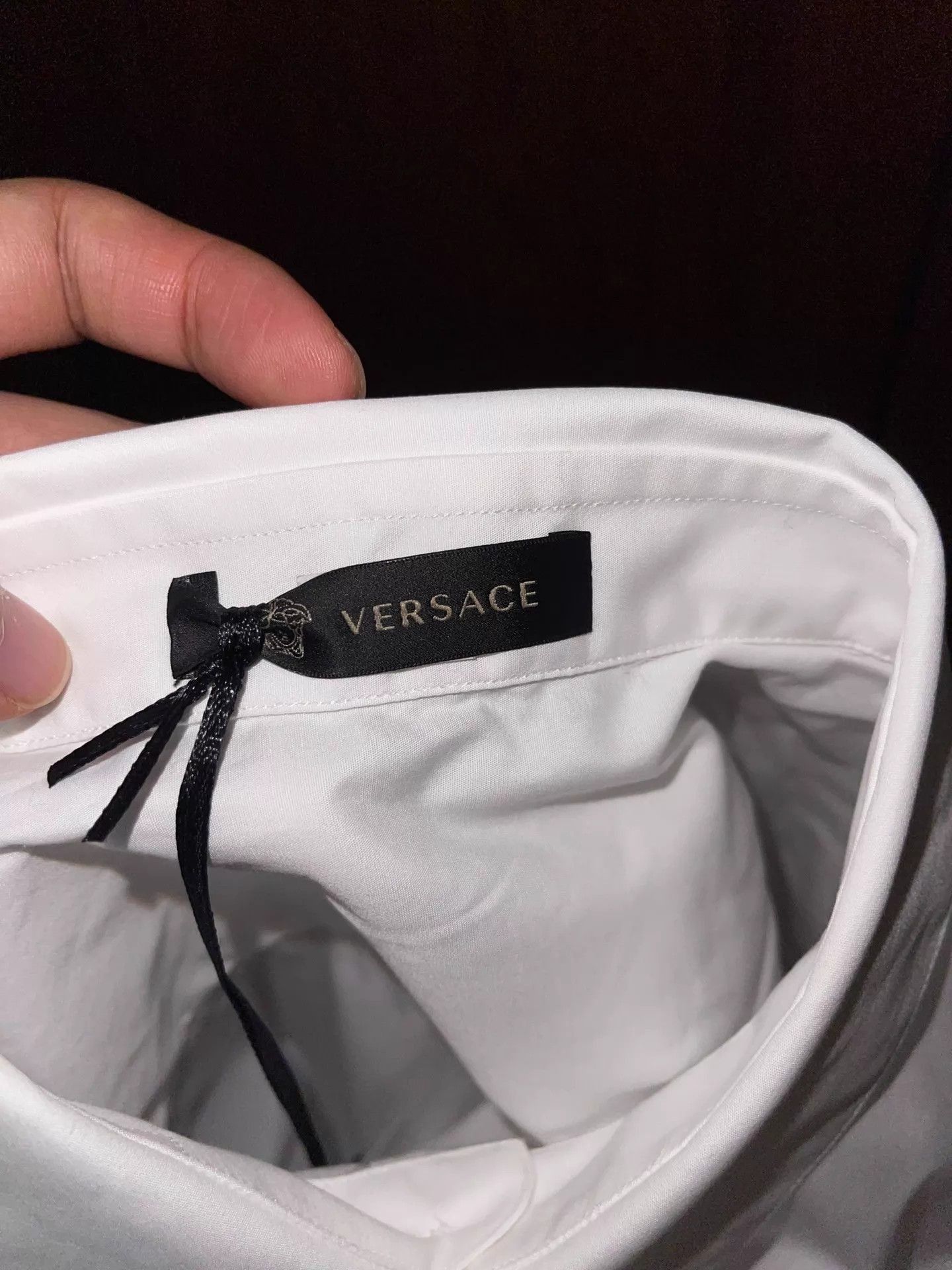 Versace White Long-Sleeve Button-Up Shirt with Emblem Size US XXS / EU 40 - 6 Thumbnail