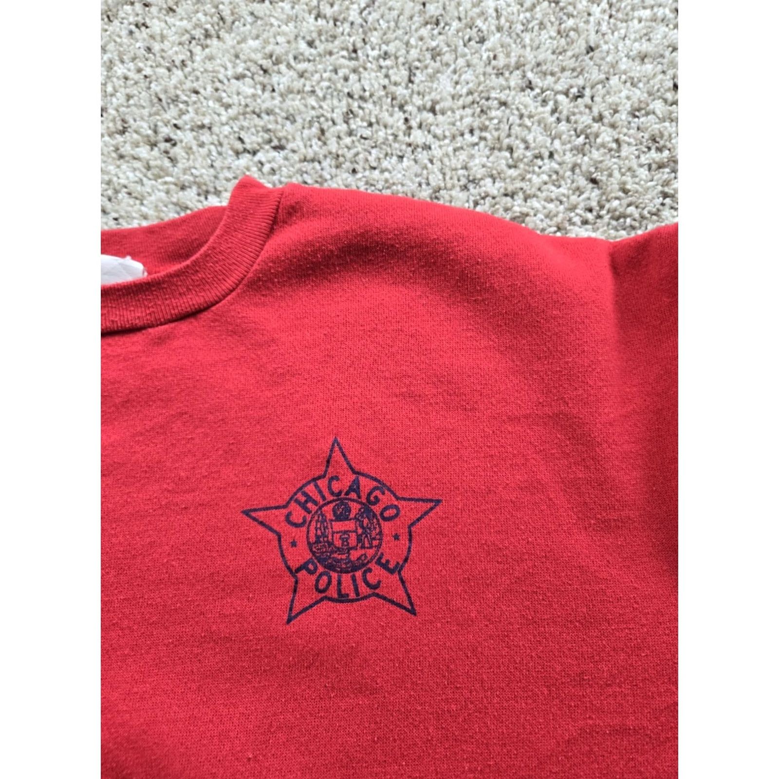 Vintage VINTAGE Majestic Chicago PD Sweatshirt 2XL Red Crew Neck Pullover USA Made 80s 90s Mens Sweatshirt Size US XXL / EU 58 / 5 - 4 Thumbnail