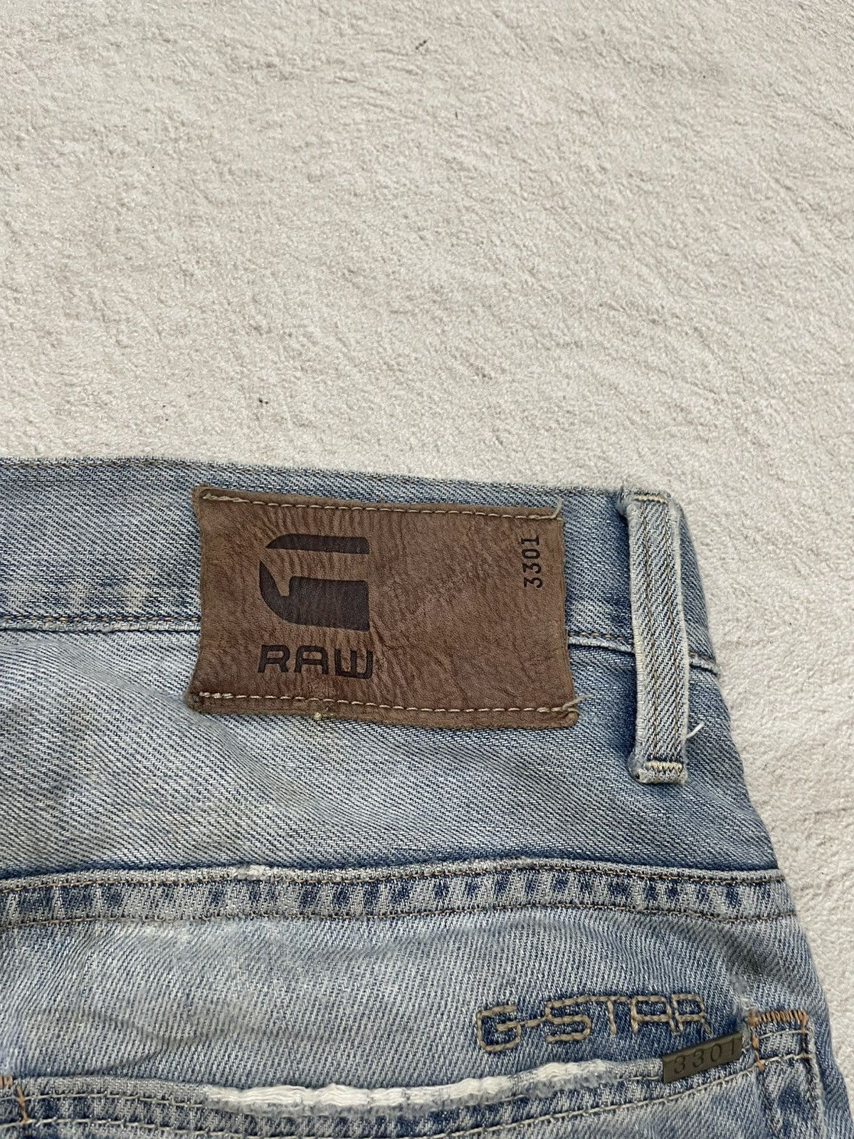Japanese Brand 2000s G-Straw Blue Denim Ripped Washed Jeans Y2K Size US 31 - 11 Thumbnail