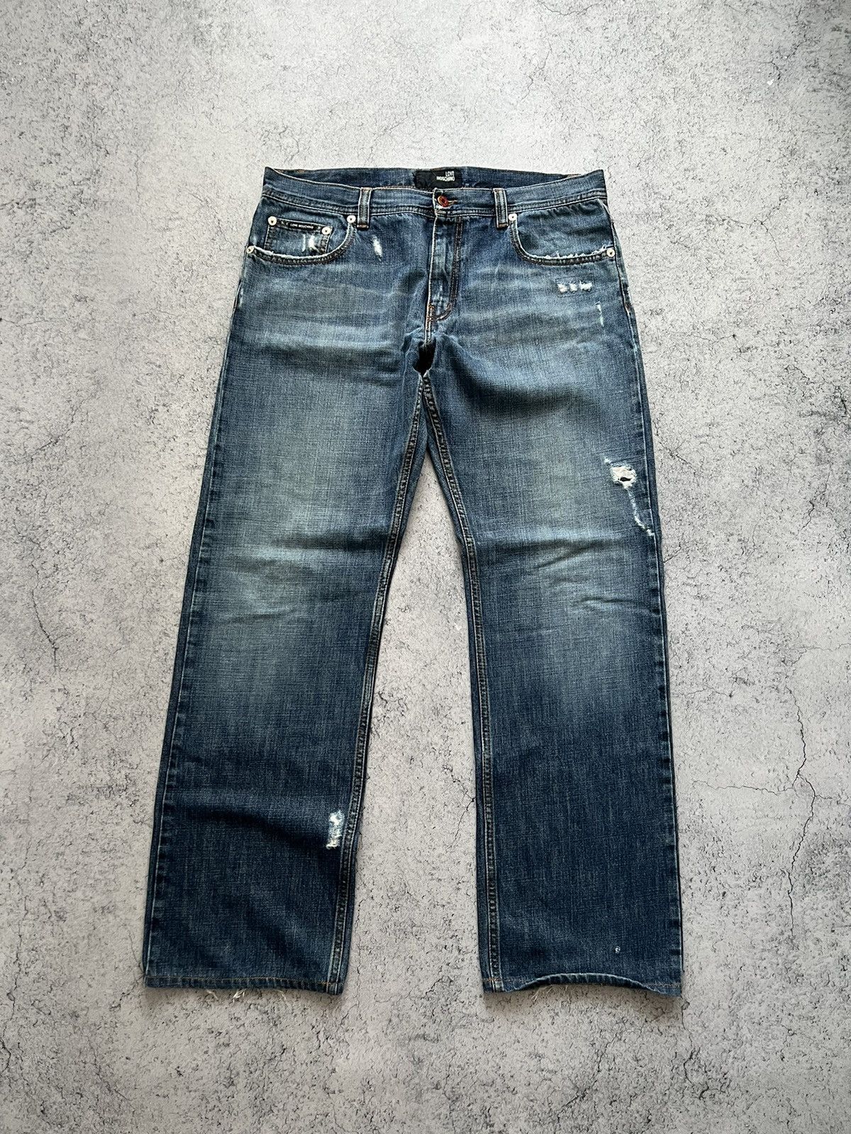 Moschino Vintage Love Moschino Jeans Distressed Denim Pants 00s Size US 38 / EU 54 - 1 Thumbnail