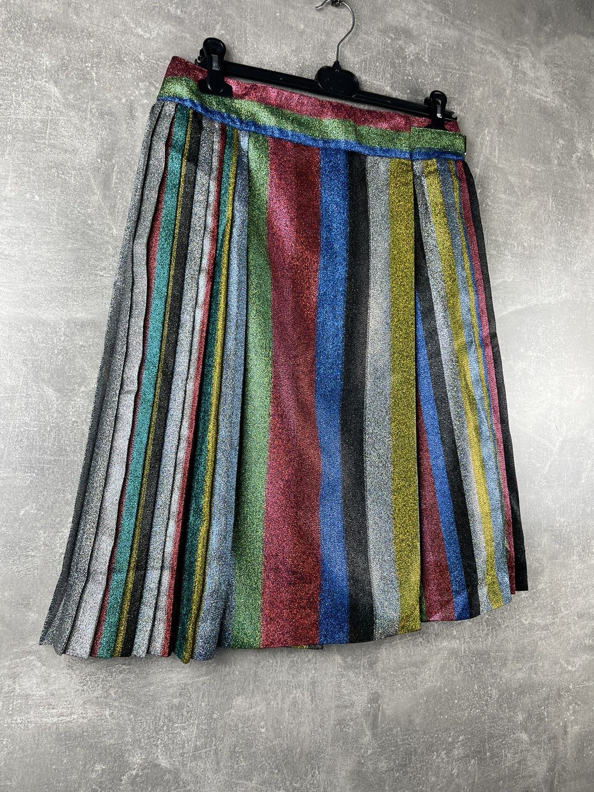 Other Marco de Vincenzo Glitter Multicolor Pleated Rainbow Skirt Size 30" / US 8 / IT 44 - 3 Thumbnail