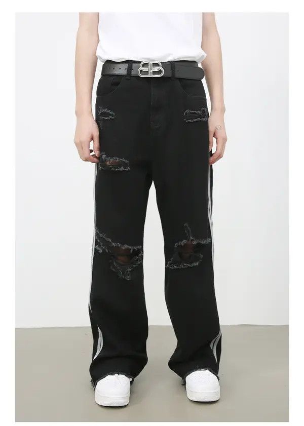 Japanese Brand Hirase x Kita Black Vintage Straight Washed Distressed Jeans Size US 32 / EU 48 - 4 Thumbnail