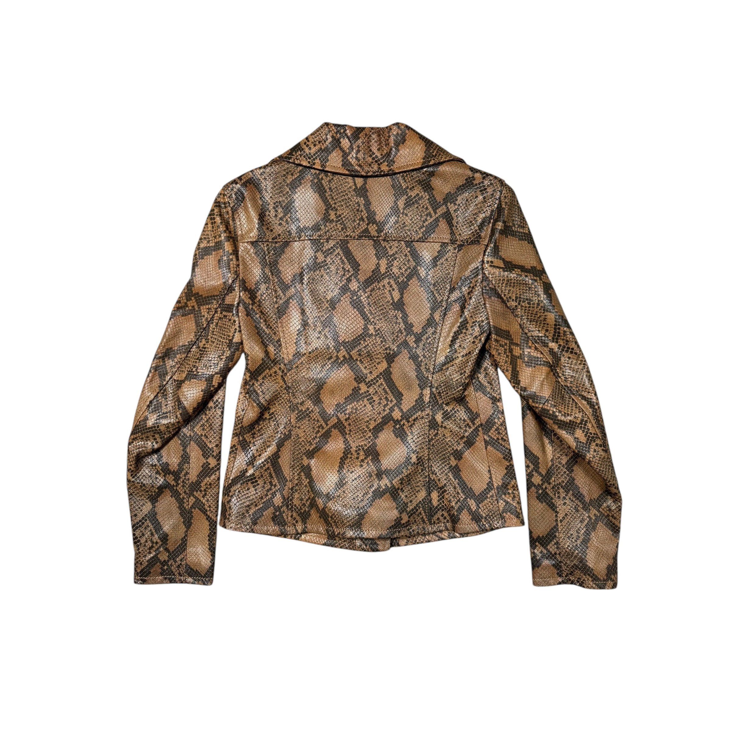 Dolce & Gabbana Dolce & Gabbana Python-Embossed Lambskin Jacket Size XS / US 0-2 / IT 36-38 - 2 Thumbnail