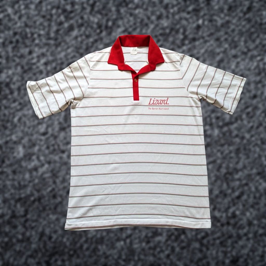 REEF VINTAGE airlie fashion design Shirt Mens 43in White Lizard The Barrier Reef Island Polo Size US XL / EU 56 / 4 - 1 Thumbnail