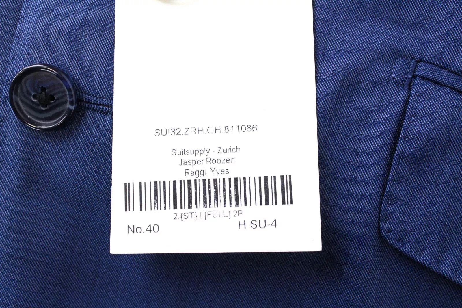 Suitsupply LAZIO UK44 Blue Wool Lined Blazer 59739 Size 44R - 8 Thumbnail