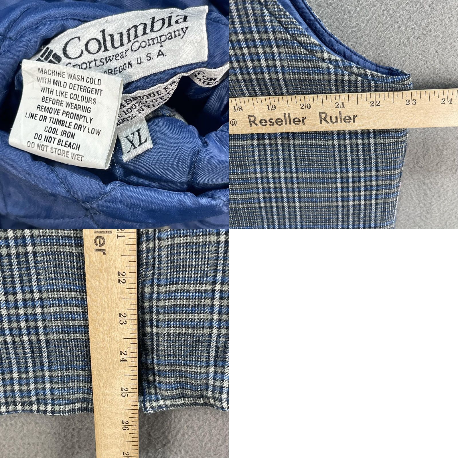 Vintage Vintage Columbia Vest Womens XL Blue Plaid Reversible Quilted Outdoors 90s Fall Casual Womens XL Size XL / US 12-14 / IT 48-50 - 8 Thumbnail