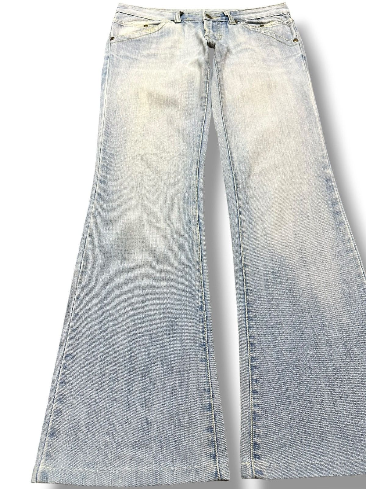 Japanese Brand Vintage Ice Jeans Flare Bell Bottom Faded Denim Size US 30 / EU 46 - 3 Thumbnail