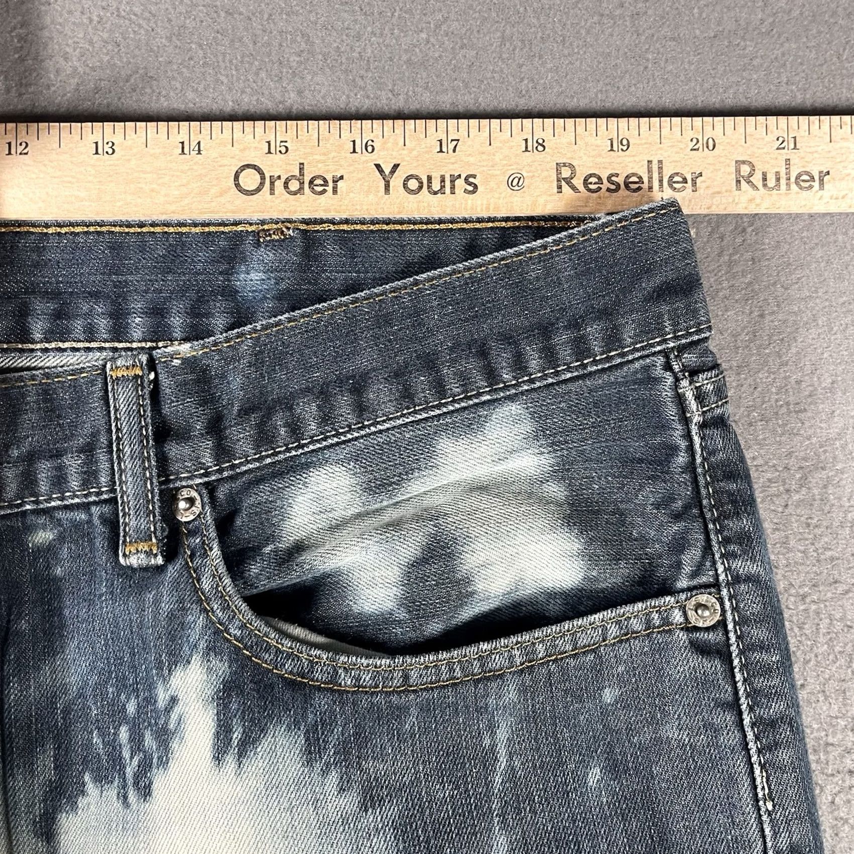 Denime Levis 505 Jeans 40x30 Acid Washed 80s 90s Rock N Roll Retro Denim Mens Size US 40 / EU 56 - 7 Thumbnail