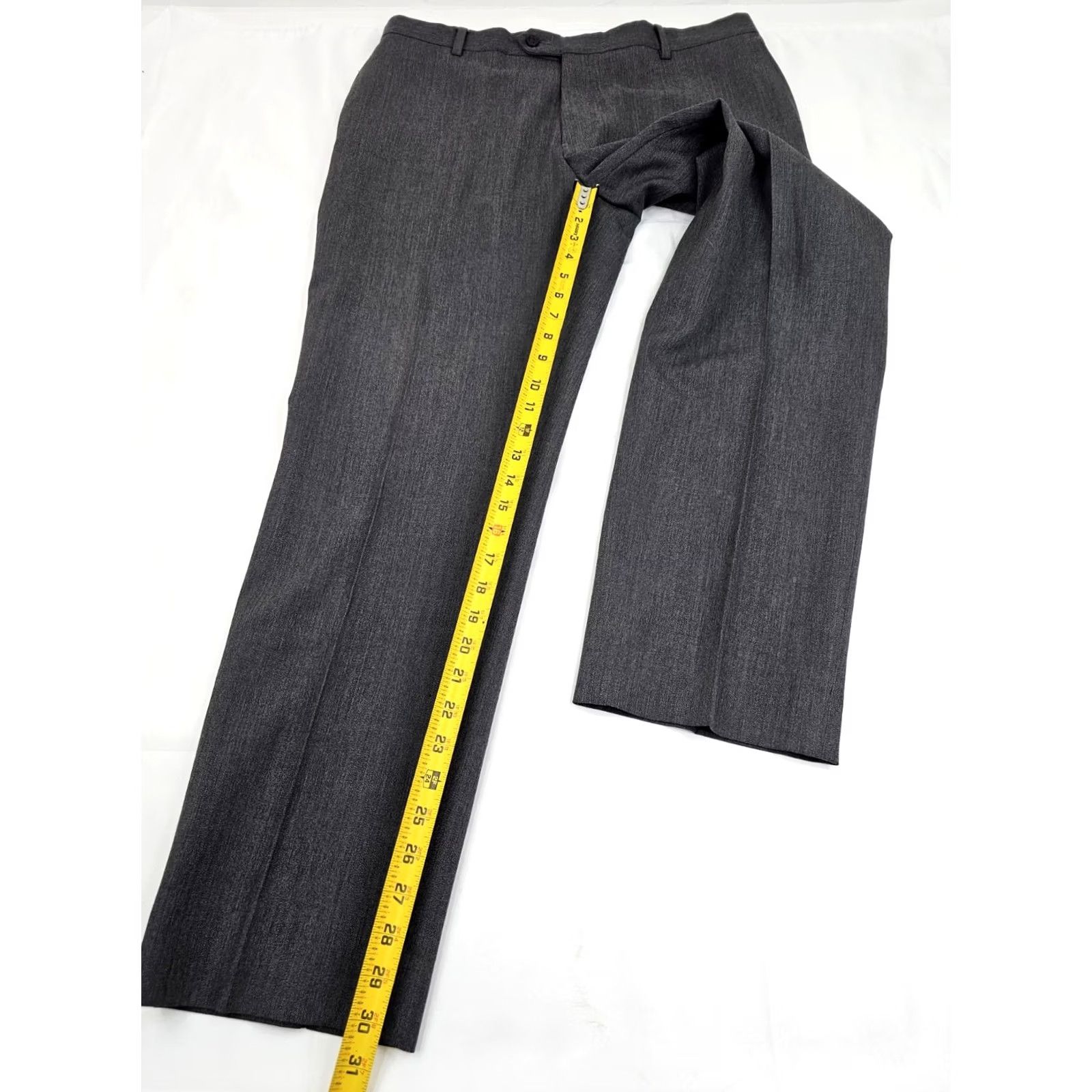 Joseph Joseph & Feiss Pant Dress Wool Flat Front 36 (Fits 36x30.5) Heather Gray EUC Men Size US 36 / EU 52 - 3 Thumbnail