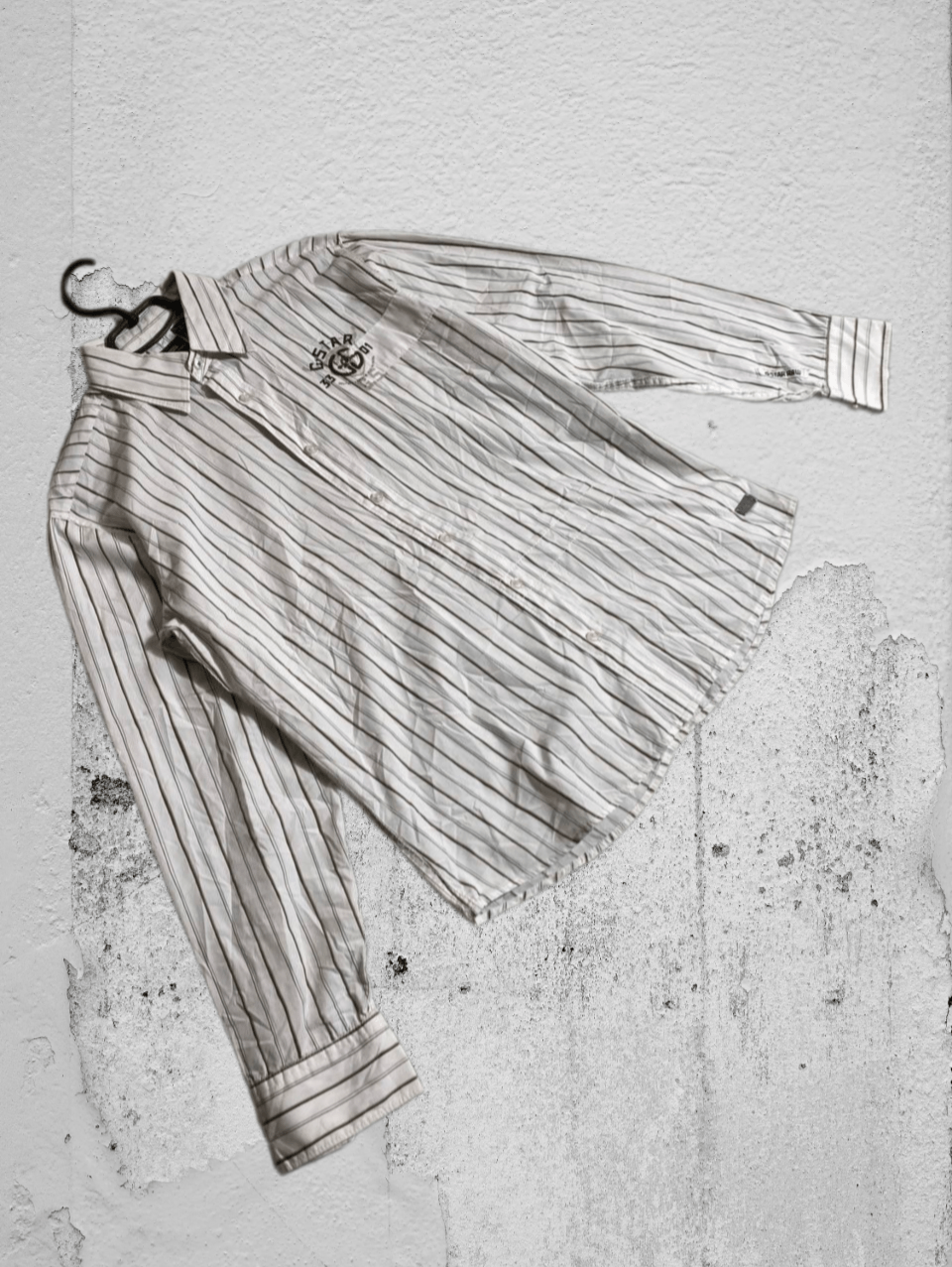 G-Star × Vintage G-STAR RAW VINTAGE Y2K BIG LOGO STRIPED BUTTON UP SHIRT Size US L / EU 52-54 / 3 - 1 Thumbnail