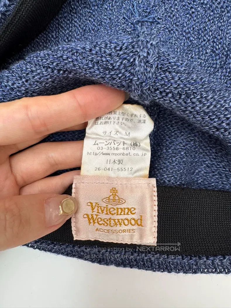 Vivienne Westwood Vivienne Westwood Blue Woven Saturn Logo Thin Beret Size ONE SIZE - 7 Thumbnail