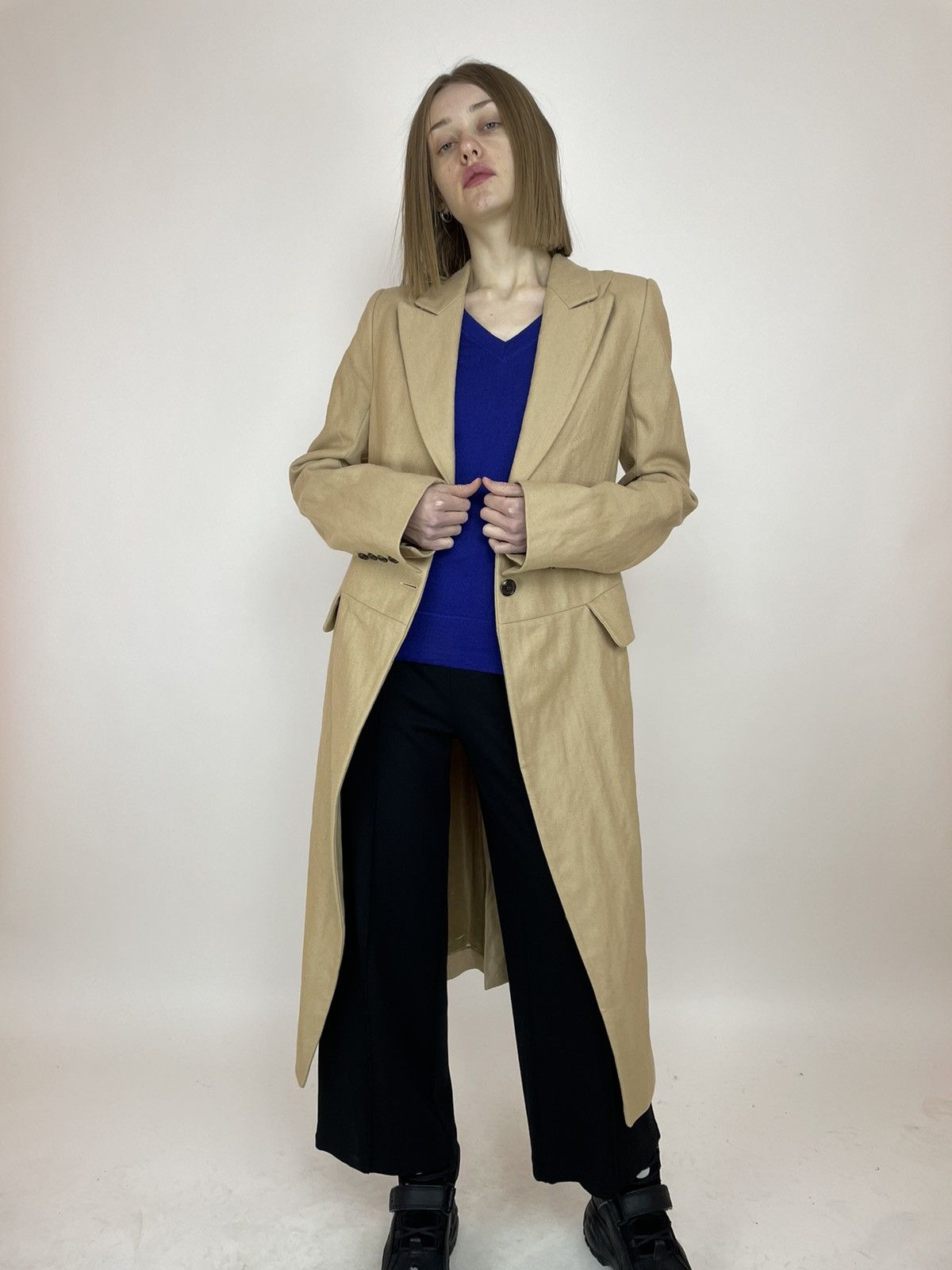 Ann Demeulemeester ANN DEMEULEMEESTER Wool trench coat Womens size 38 Size XS / US 0-2 / IT 36-38 - 8 Thumbnail