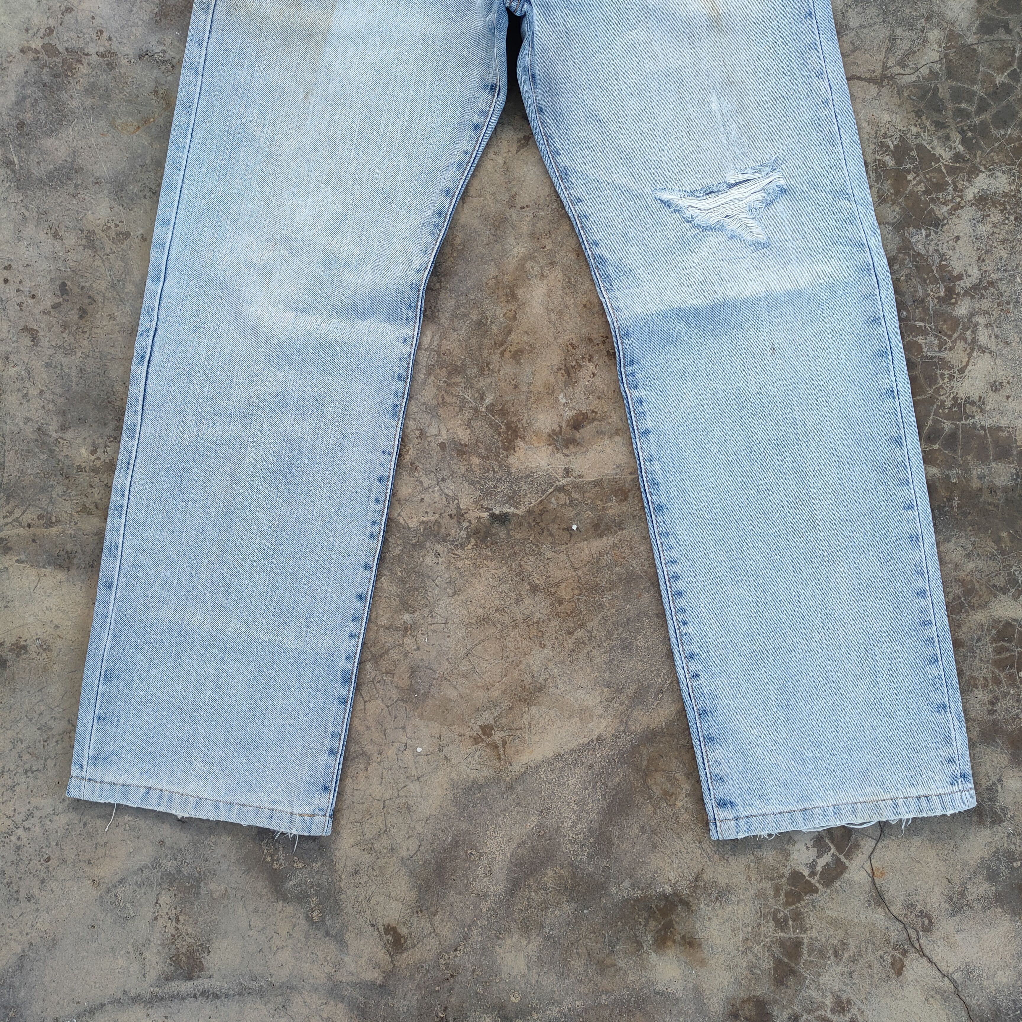 Japanese Brand × Vintage VINTAGE JAPANESE STRAIGHT FADED DISTRESSED JEANS PANTS Size US 33 - 5 Thumbnail