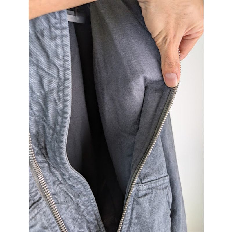 Balenciaga o1rshd1 Organic Japanese Denim Zip-Up Hoodie in Heavy Grey Size US M / EU 48-50 / 2 - 11 Thumbnail