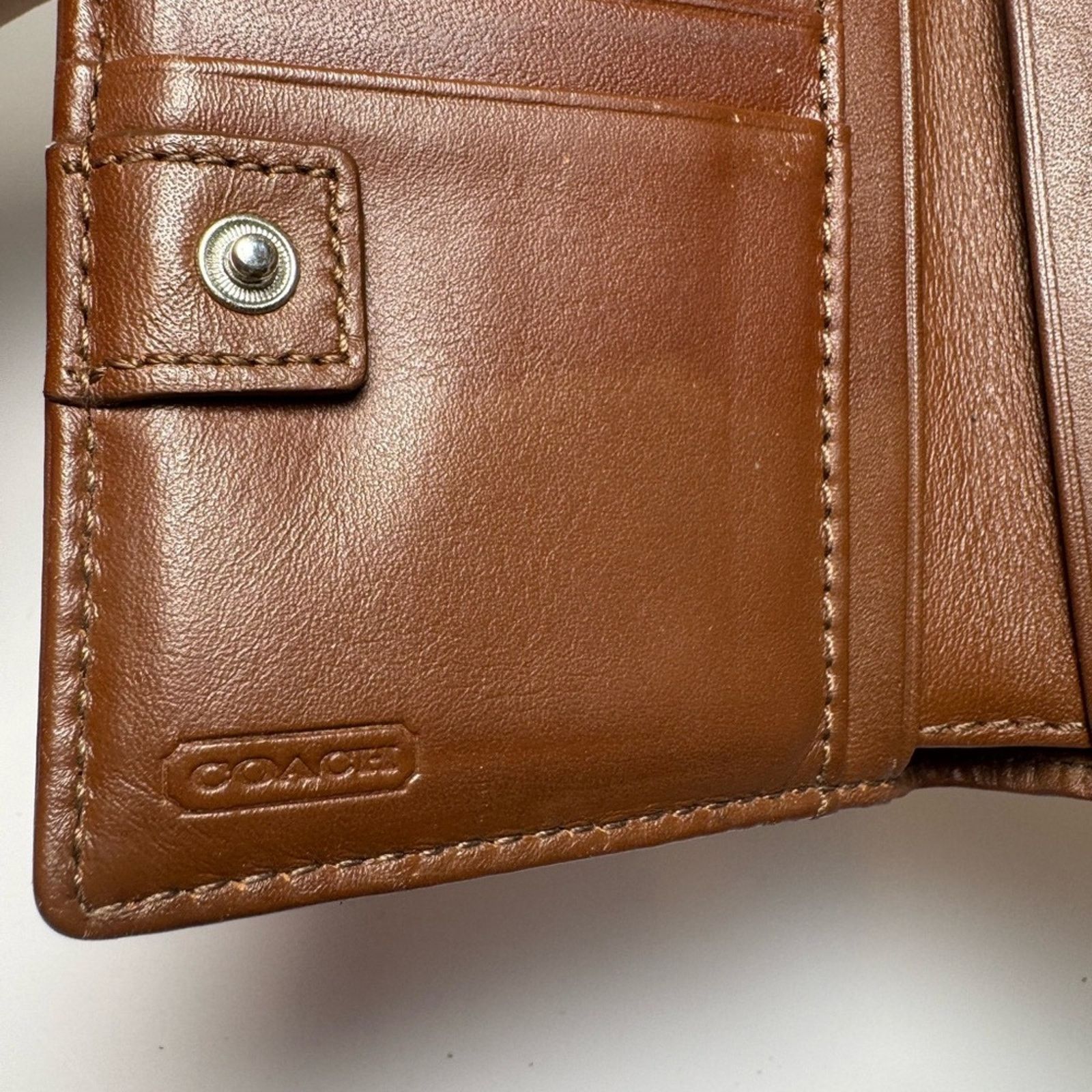 Coach Coach Compact Wallet Monogram Fabric & Leather Wallet Size ONE SIZE - 4 Thumbnail
