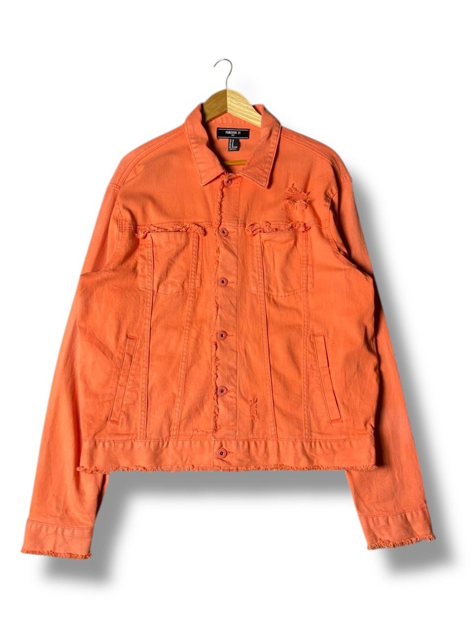 Forever 21 Forever 21 Distressed Denim Trucker Jacket (161) Size US M / EU 48-50 / 2 - 1 Thumbnail