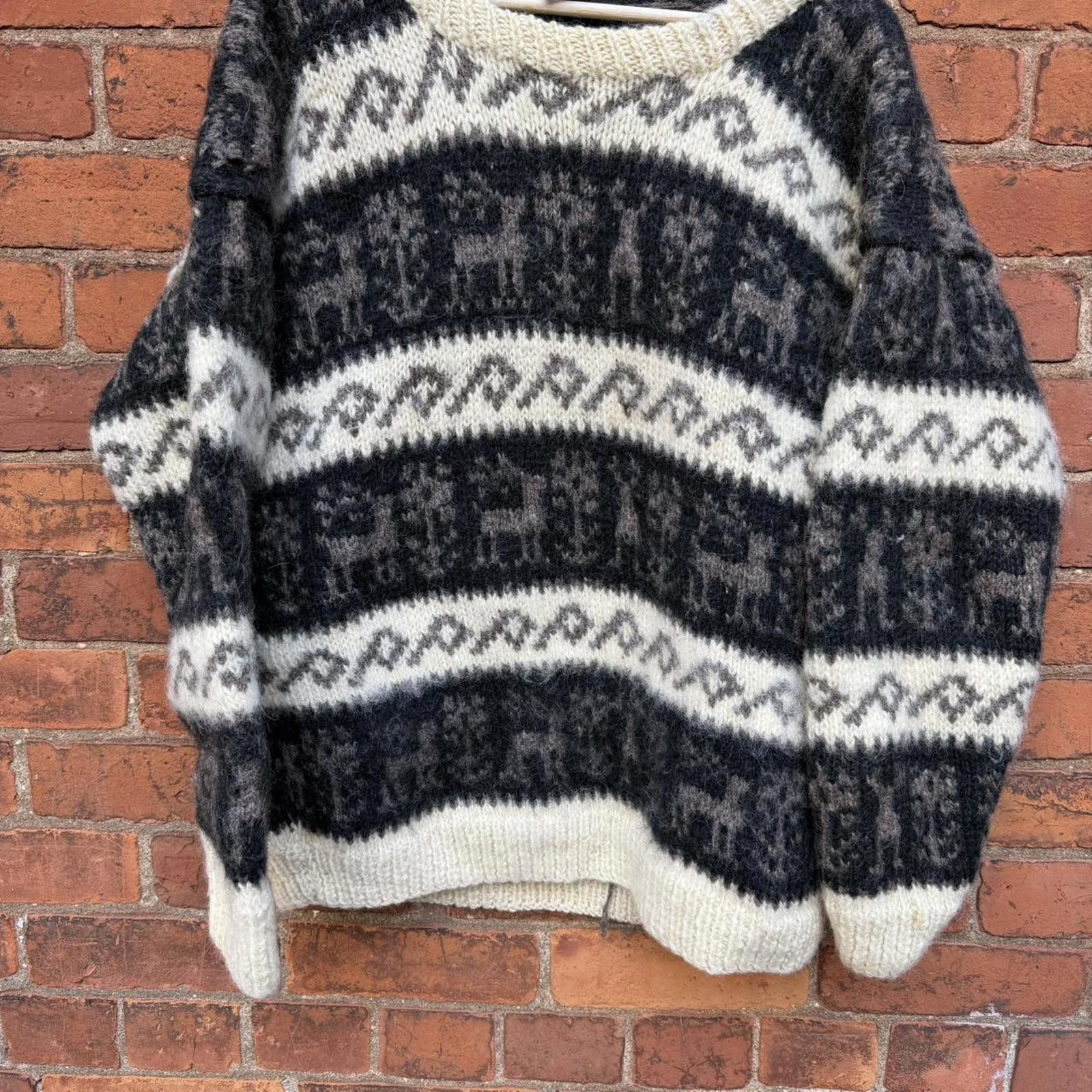 Other vintage yeti made in Nepal wool deer knit sweater 80s/90s L Size US L / EU 52-54 / 3 - 3 Thumbnail